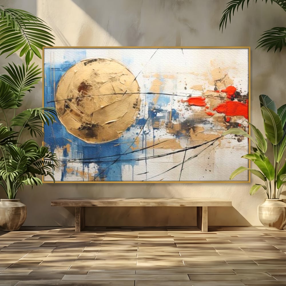 Leinwand Wandkunst Canvas Premium, LuxCanva® J1023, Kosmische Kollision, Universum, Energie, Sterne, Geburt, Feuer, Licht, Aura, Orbit, Leidenschaft, Himmel, Scantee, Wohnen, Schlafzimmer