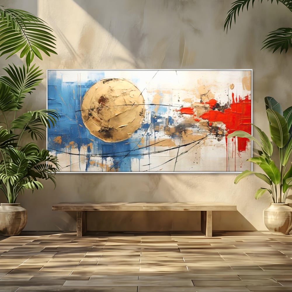 Leinwand Wandkunst Canvas Premium, LuxCanva® J1023, Kosmische Kollision, Universum, Energie, Sterne, Geburt, Feuer, Licht, Aura, Orbit, Leidenschaft, Himmel, Scantee, Wohnen, Schlafzimmer