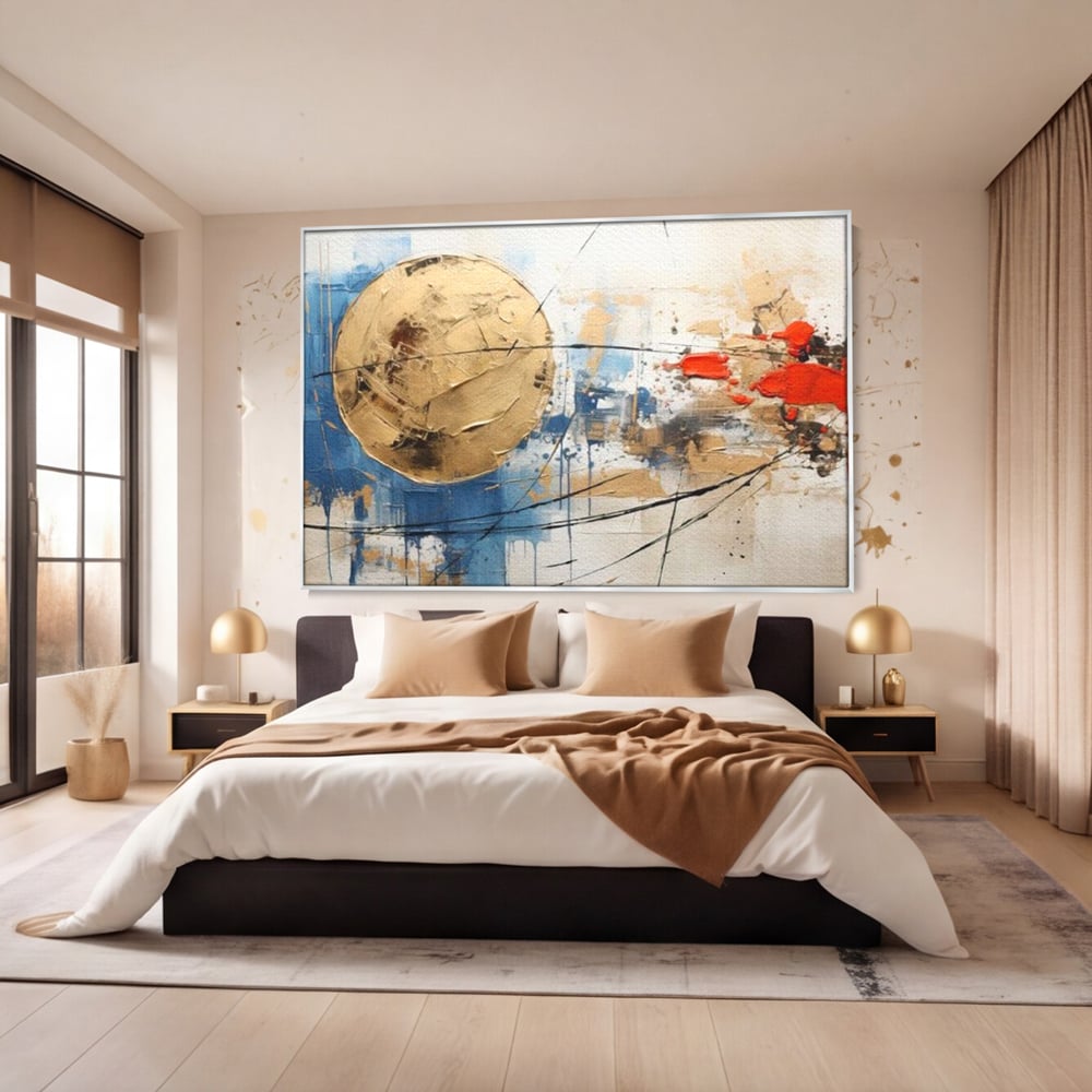 Leinwand Wandkunst Canvas Premium, LuxCanva® J1023, Kosmische Kollision, Universum, Energie, Sterne, Geburt, Feuer, Licht, Aura, Orbit, Leidenschaft, Himmel, Scantee, Wohnen, Schlafzimmer