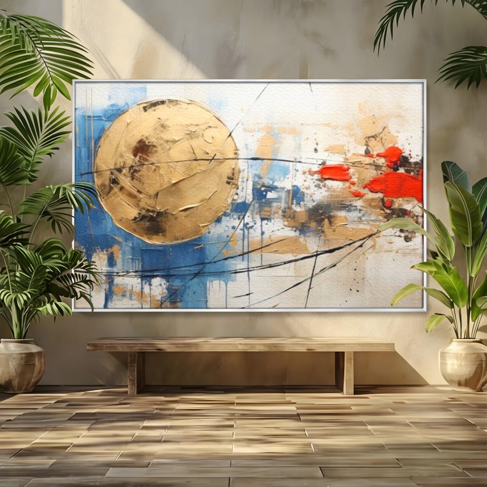 Leinwand Wandkunst Canvas Premium, LuxCanva® J1023, Kosmische Kollision, Universum, Energie, Sterne, Geburt, Feuer, Licht, Aura, Orbit, Leidenschaft, Himmel, Scantee, Wohnen, Schlafzimmer