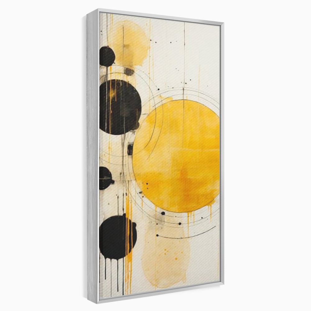Tablou Canvas Premium, LuxCanva® J1025, Orologiul Universului, Eclipsa, Atractie, Radiatie, Galben, Negru, Mister, Infinit, Cercuri, Solar, Umbre, Living, Dormitor