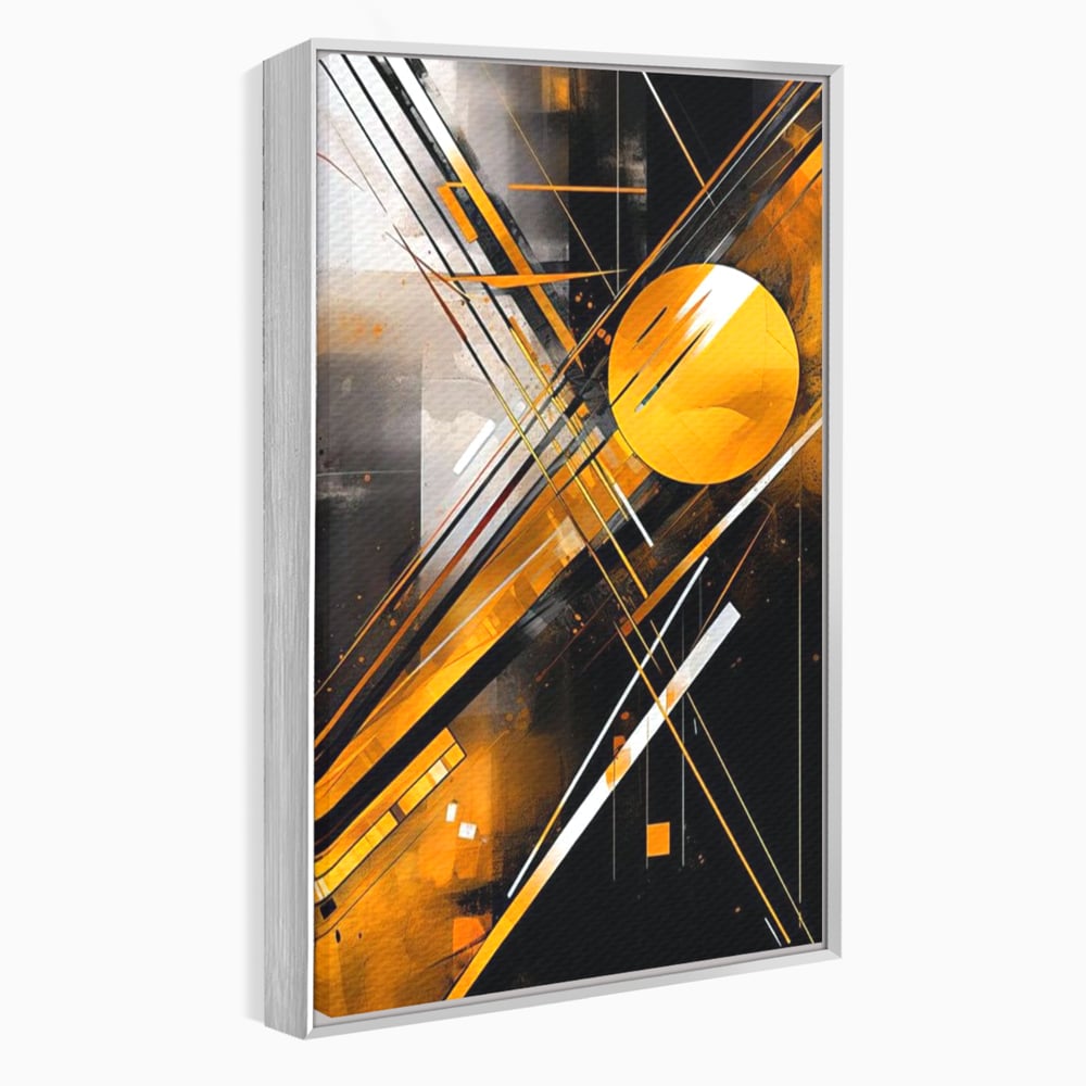 Tablou Canvas Premium, LuxCanva® J1026, Impactul Viitorului, Futurism, Putere, Stralucire, Inovatie, Miscare, Galben, Negru, Furtuna, Traiectorii, Living, Dormitor