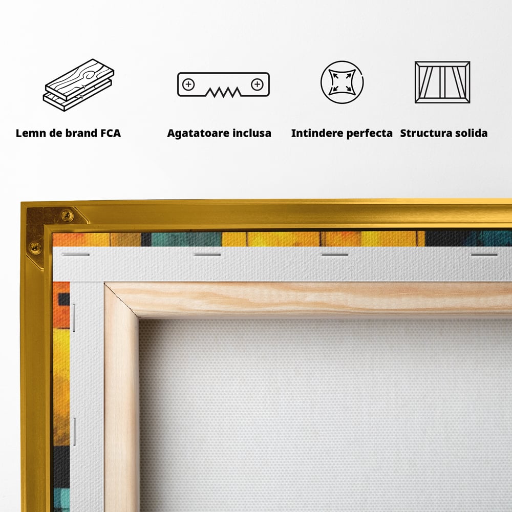 Tablou Canvas Premium, LuxCanva® J1027, Orasul Culorilor, Metropola, Urbana, Solar, Vise, Falii, Energie, Dinamism, Vibratie, Contraste, Intensitate, Living, Dormitor