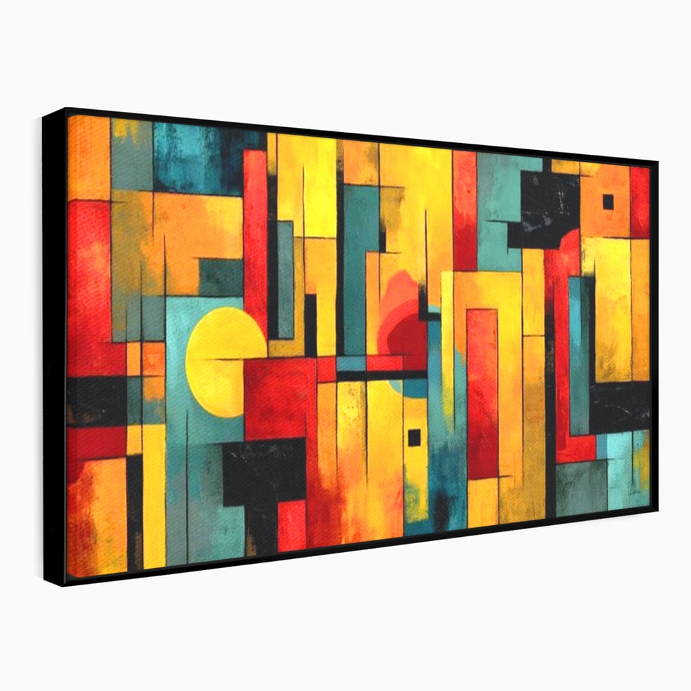 Tablou Canvas Premium, LuxCanva® J1027, Orasul Culorilor, Metropola, Urbana, Solar, Vise, Falii, Energie, Dinamism, Vibratie, Contraste, Intensitate, Living, Dormitor
