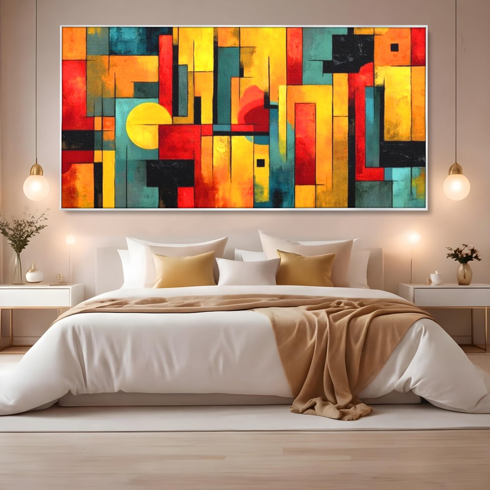 Tablou Canvas Premium, LuxCanva® J1027, Orasul Culorilor, Metropola, Urbana, Solar, Vise, Falii, Energie, Dinamism, Vibratie, Contraste, Intensitate, Living, Dormitor