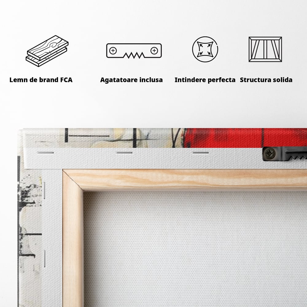 Tablou Canvas Premium, LuxCanva® J1029, Cercul Vietii, Energie, Foc, Abstract, Rosu, Negru, Cercuri, Explozie, Contrast, Pasiune, Minimalism, Geometrie, Living, Dormitor