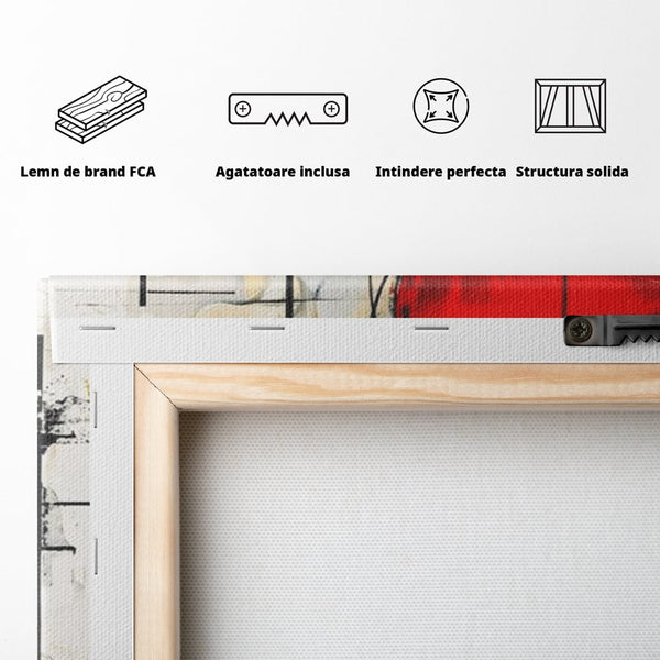 Tablou Canvas Premium, LuxCanva® J1029, Cercul Vietii, Energie, Foc, Abstract, Rosu, Negru, Cercuri, Explozie, Contrast, Pasiune, Minimalism, Geometrie, Living, Dormitor