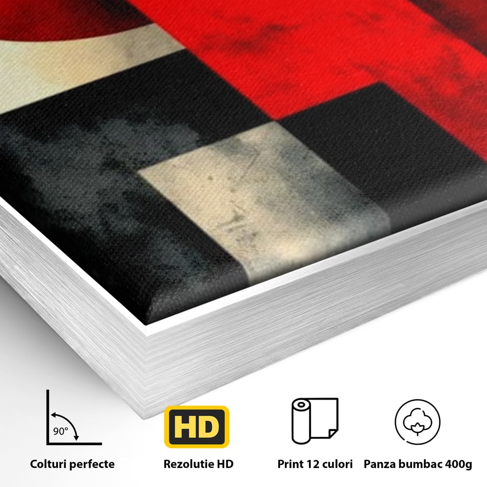 Leinwand Premium Canvas Wandkunst, LuxCanva® J1030, Gebrannter Granit, Gebäude, Sonne, Wände, Solar, Solar, Konstruktion, Rot, Schwarz, Aufprall, Abstrakt, Künstler, Architektur, Wohnen, Schlafzimmer
