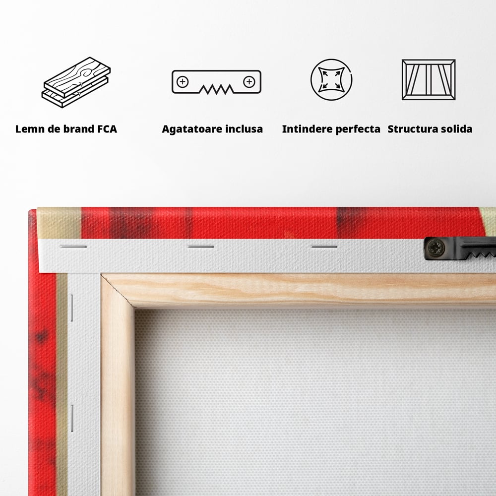 Leinwand Premium Canvas Wandkunst, LuxCanva® J1030, Gebrannter Granit, Gebäude, Sonne, Wände, Solar, Solar, Konstruktion, Rot, Schwarz, Aufprall, Abstrakt, Künstler, Architektur, Wohnen, Schlafzimmer