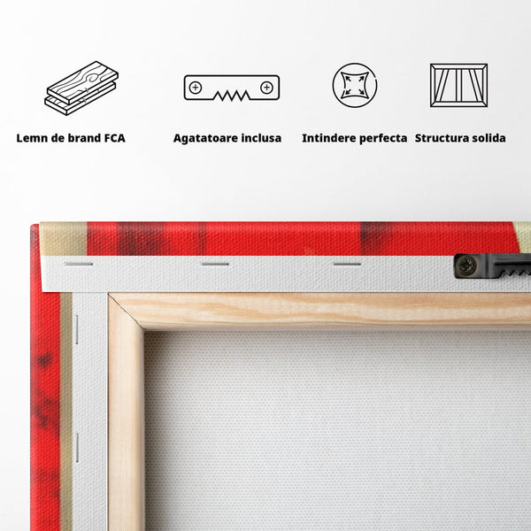 Leinwand Premium Canvas Wandkunst, LuxCanva® J1030, Gebrannter Granit, Gebäude, Sonne, Wände, Solar, Solar, Konstruktion, Rot, Schwarz, Aufprall, Abstrakt, Künstler, Architektur, Wohnen, Schlafzimmer