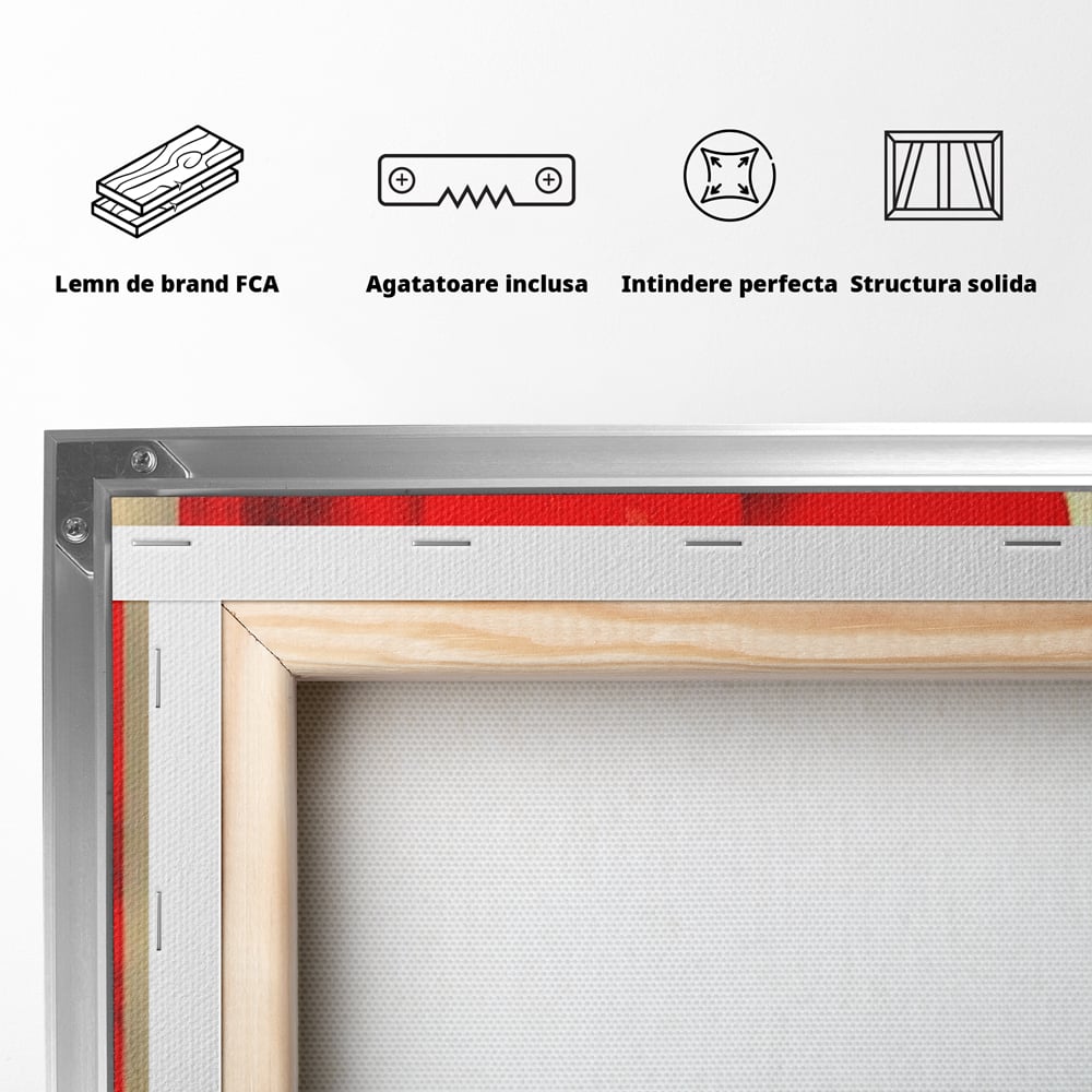 Leinwand Premium Canvas Wandkunst, LuxCanva® J1030, Gebrannter Granit, Gebäude, Sonne, Wände, Solar, Solar, Konstruktion, Rot, Schwarz, Aufprall, Abstrakt, Künstler, Architektur, Wohnen, Schlafzimmer