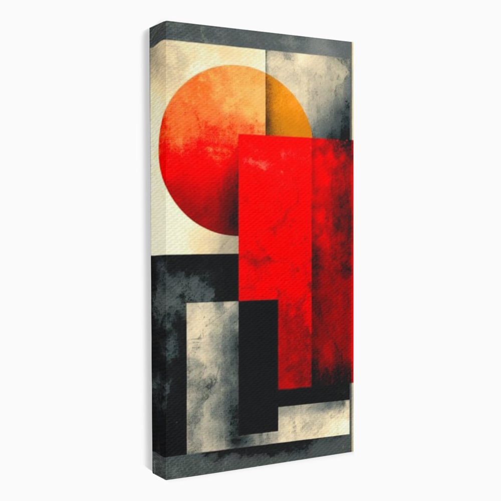 Leinwand Premium Canvas Wandkunst, LuxCanva® J1030, Gebrannter Granit, Gebäude, Sonne, Wände, Solar, Solar, Konstruktion, Rot, Schwarz, Aufprall, Abstrakt, Künstler, Architektur, Wohnen, Schlafzimmer
