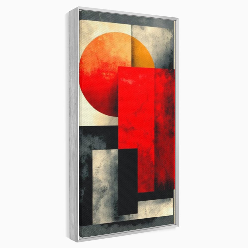 Leinwand Premium Canvas Wandkunst, LuxCanva® J1030, Gebrannter Granit, Gebäude, Sonne, Wände, Solar, Solar, Konstruktion, Rot, Schwarz, Aufprall, Abstrakt, Künstler, Architektur, Wohnen, Schlafzimmer