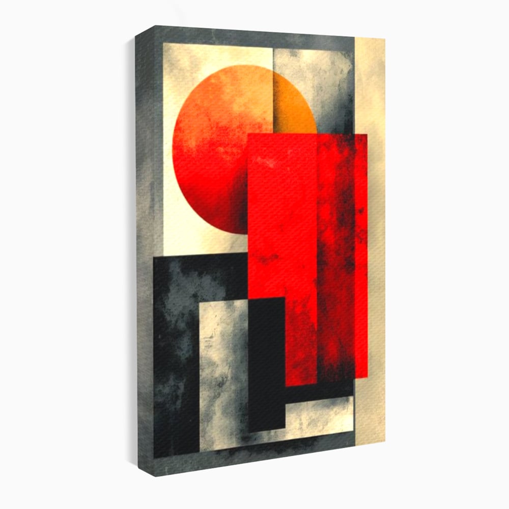 Leinwand Premium Canvas Wandkunst, LuxCanva® J1030, Gebrannter Granit, Gebäude, Sonne, Wände, Solar, Solar, Konstruktion, Rot, Schwarz, Aufprall, Abstrakt, Künstler, Architektur, Wohnen, Schlafzimmer