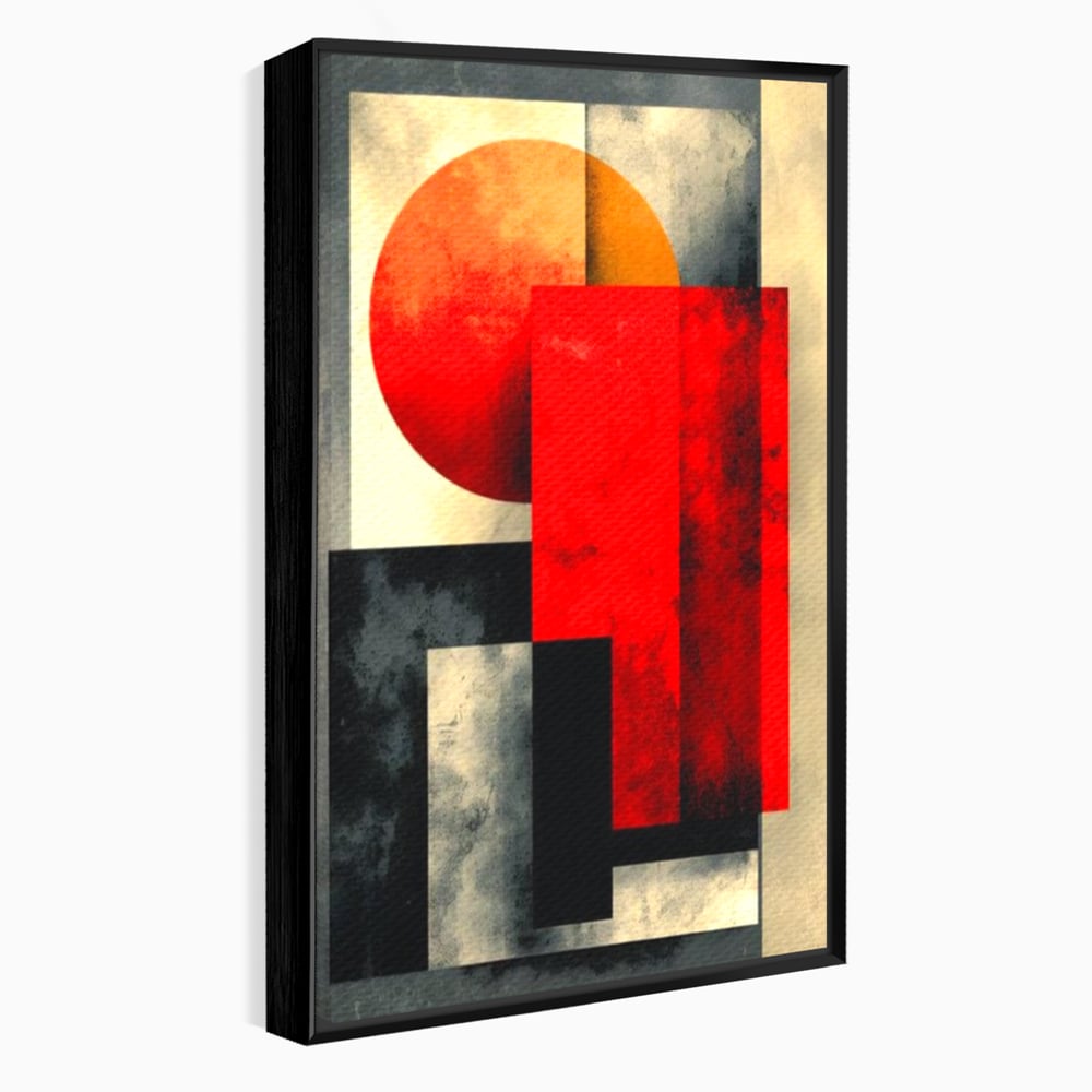 Leinwand Premium Canvas Wandkunst, LuxCanva® J1030, Gebrannter Granit, Gebäude, Sonne, Wände, Solar, Solar, Konstruktion, Rot, Schwarz, Aufprall, Abstrakt, Künstler, Architektur, Wohnen, Schlafzimmer
