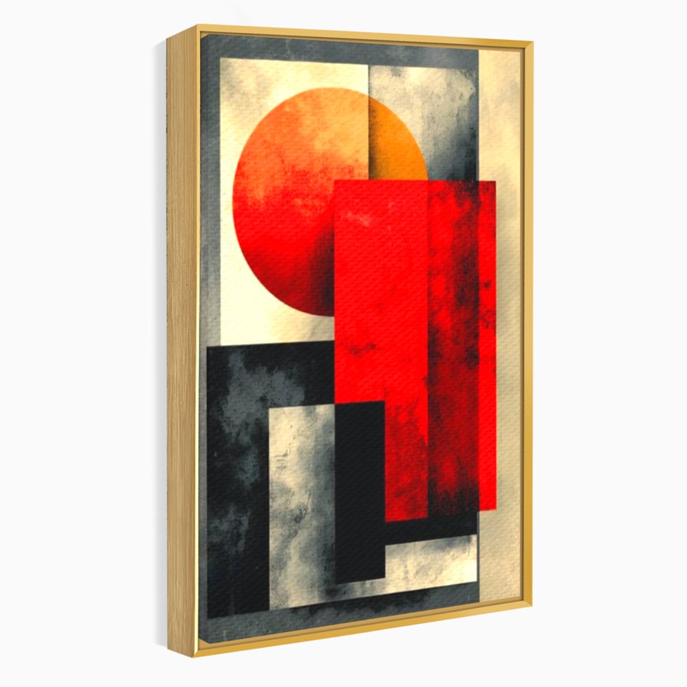 Leinwand Premium Canvas Wandkunst, LuxCanva® J1030, Gebrannter Granit, Gebäude, Sonne, Wände, Solar, Solar, Konstruktion, Rot, Schwarz, Aufprall, Abstrakt, Künstler, Architektur, Wohnen, Schlafzimmer