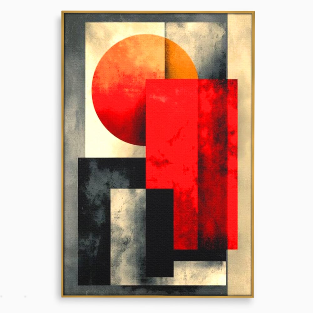 Leinwand Premium Canvas Wandkunst, LuxCanva® J1030, Gebrannter Granit, Gebäude, Sonne, Wände, Solar, Solar, Konstruktion, Rot, Schwarz, Aufprall, Abstrakt, Künstler, Architektur, Wohnen, Schlafzimmer