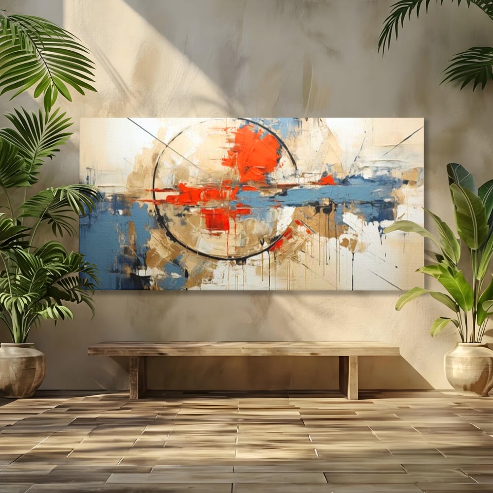 Leinwand Wandkunst Premium, LuxCanva® J1031, Atem der Erde, Erde atmet, Bruch, Landschaft, Wiederaufbau, Sonnenuntergang, Kollision, Wind, Feuer, Genesis, Wellen, Klippen, Wohnen, Schlafzimmer