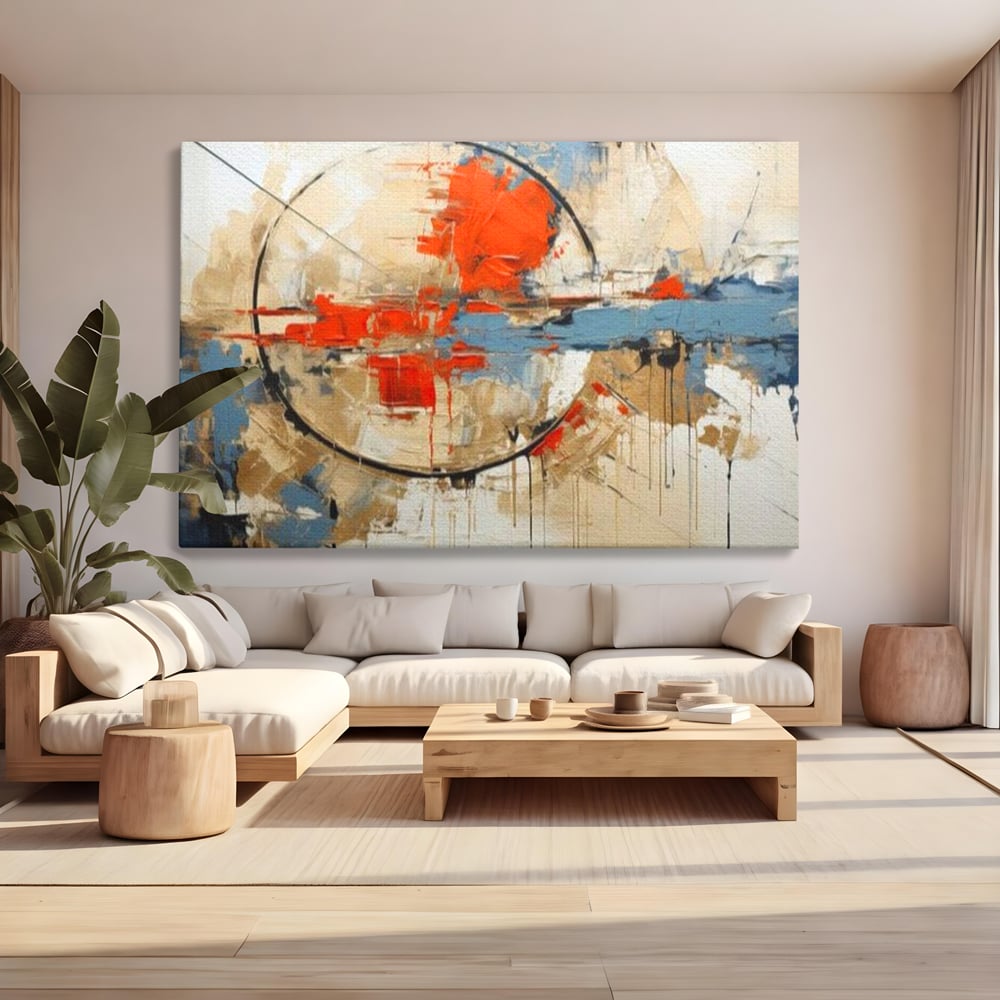 Leinwand Wandkunst Premium, LuxCanva® J1031, Atem der Erde, Erde atmet, Bruch, Landschaft, Wiederaufbau, Sonnenuntergang, Kollision, Wind, Feuer, Genesis, Wellen, Klippen, Wohnen, Schlafzimmer