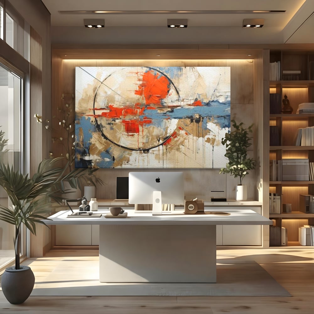 Leinwand Wandkunst Premium, LuxCanva® J1031, Atem der Erde, Erde atmet, Bruch, Landschaft, Wiederaufbau, Sonnenuntergang, Kollision, Wind, Feuer, Genesis, Wellen, Klippen, Wohnen, Schlafzimmer