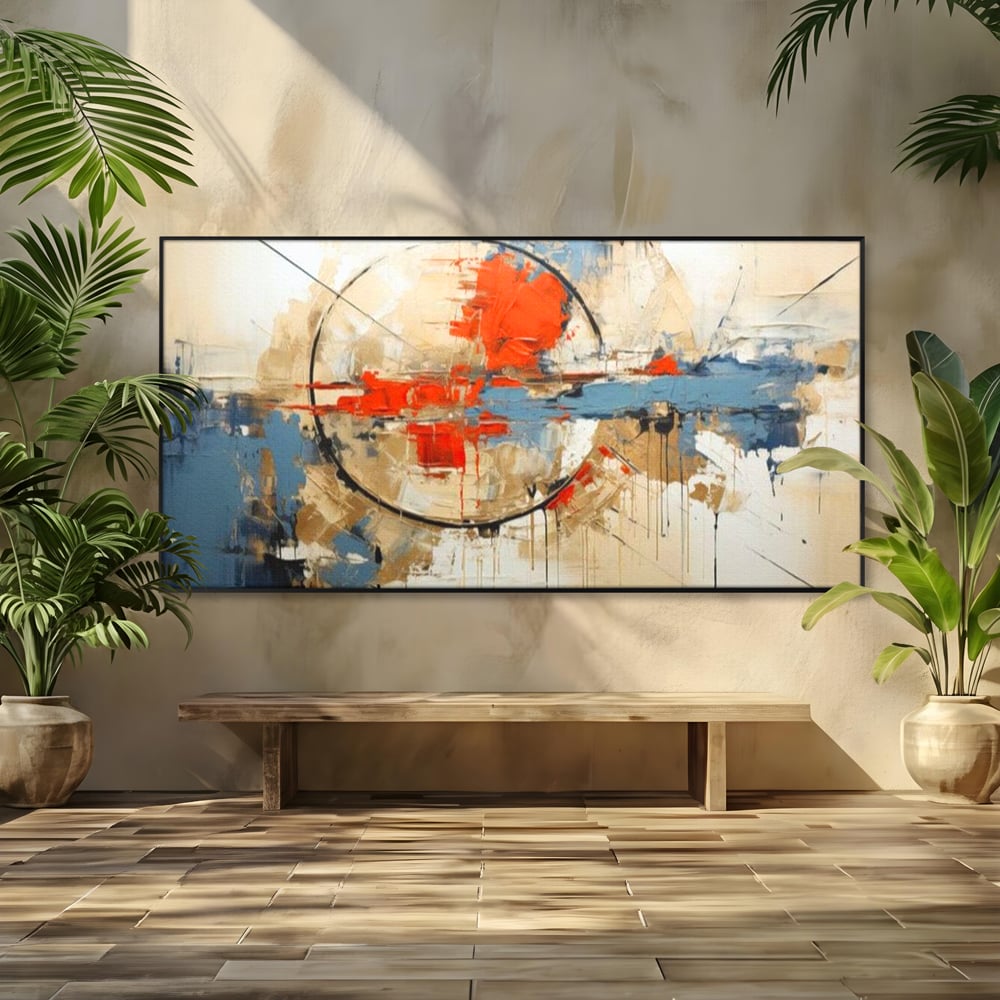 Leinwand Wandkunst Premium, LuxCanva® J1031, Atem der Erde, Erde atmet, Bruch, Landschaft, Wiederaufbau, Sonnenuntergang, Kollision, Wind, Feuer, Genesis, Wellen, Klippen, Wohnen, Schlafzimmer