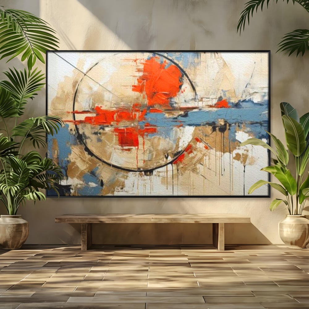 Leinwand Wandkunst Premium, LuxCanva® J1031, Atem der Erde, Erde atmet, Bruch, Landschaft, Wiederaufbau, Sonnenuntergang, Kollision, Wind, Feuer, Genesis, Wellen, Klippen, Wohnen, Schlafzimmer