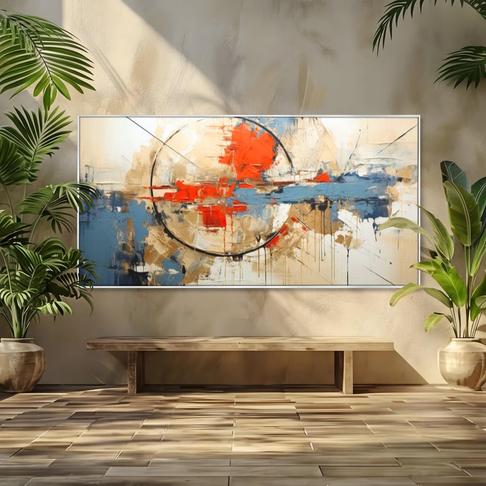 Leinwand Wandkunst Premium, LuxCanva® J1031, Atem der Erde, Erde atmet, Bruch, Landschaft, Wiederaufbau, Sonnenuntergang, Kollision, Wind, Feuer, Genesis, Wellen, Klippen, Wohnen, Schlafzimmer