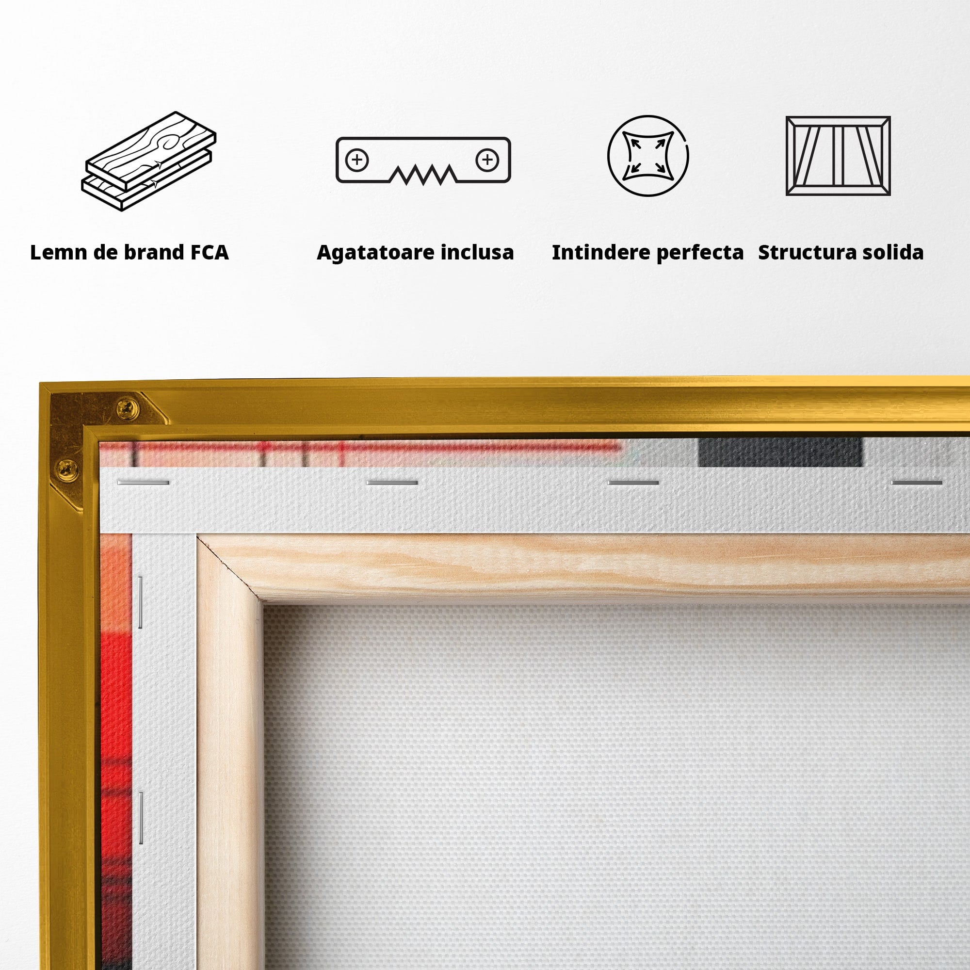 Set 2 Tablouri Canvas Premium LuxCanva® J2-1003, Metropola In Rosu, Structuri, Forme, Grile, Linii, Armonie, Digital, Tehnic, Dinamism, Haotic, Industrial, Living, Dormitor