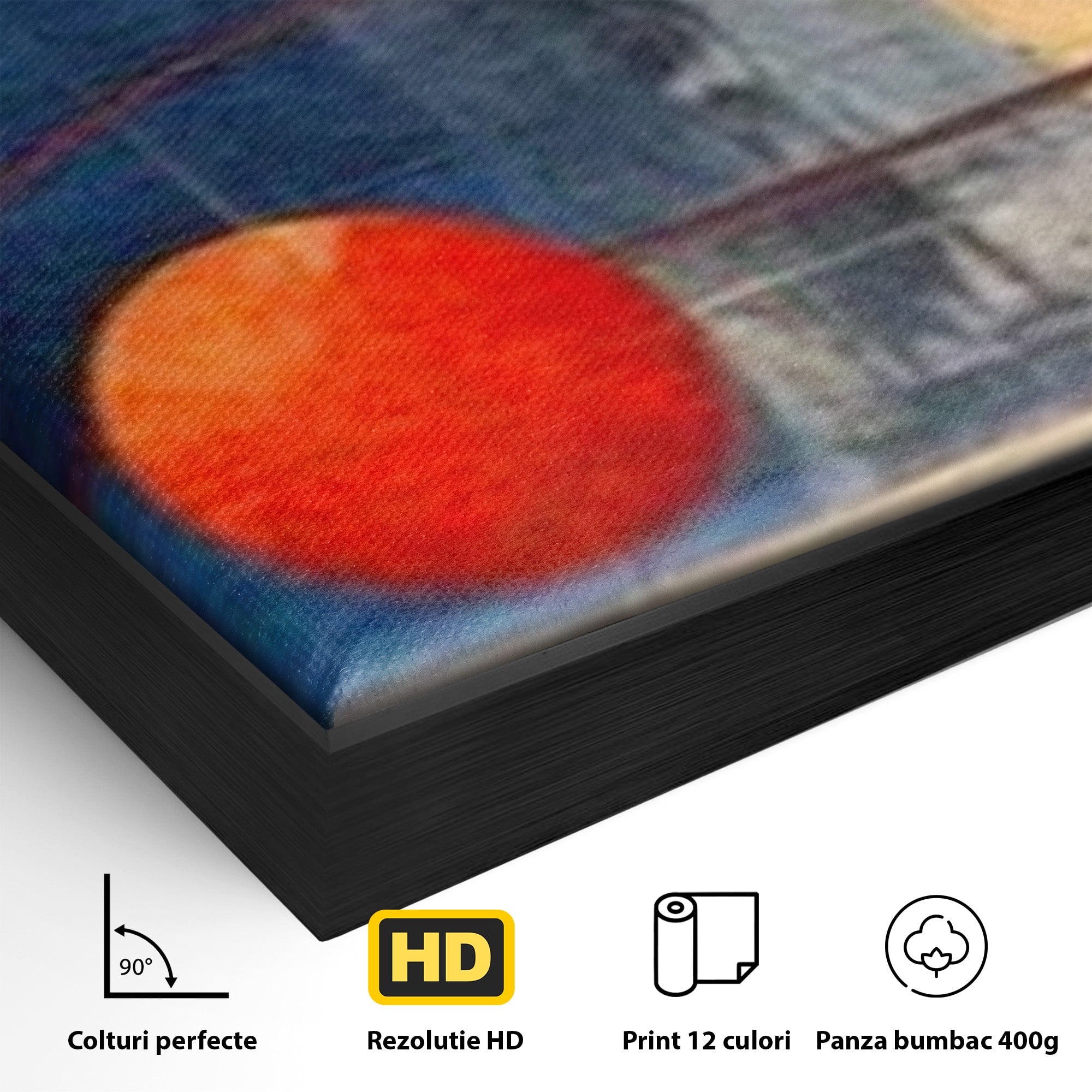 Set 2 Tablouri Canvas Premium LuxCanva® J2-1019, Spatiu Descompus, Sfere, Rosii, Portocaliu, Orbite, Linii, Urban, Contraste, Compozitional, Decorativ, Fantasmic, Living, Dormitor