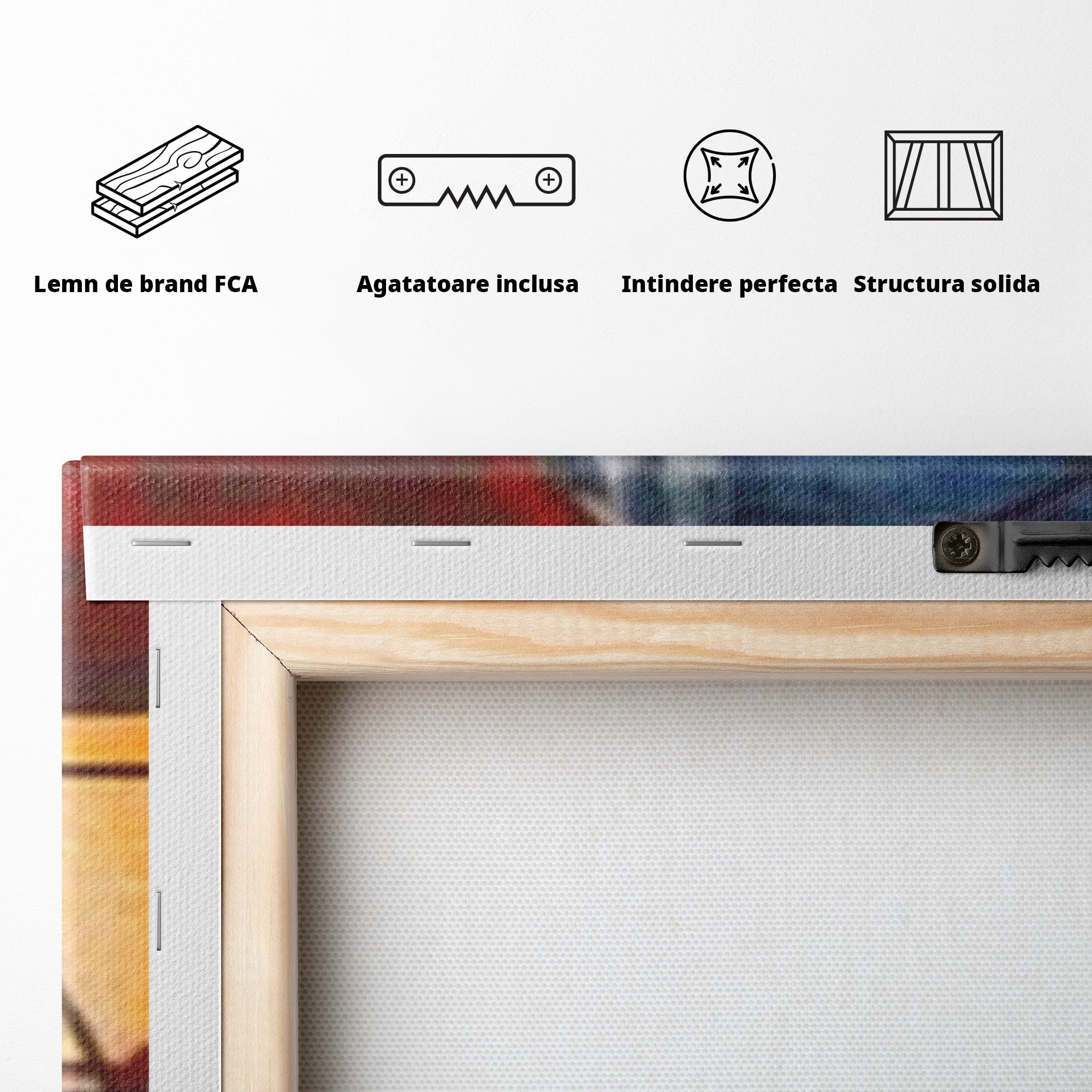 Set 2 Tablouri Canvas Premium LuxCanva® J2-1019, Spatiu Descompus, Sfere, Rosii, Portocaliu, Orbite, Linii, Urban, Contraste, Compozitional, Decorativ, Fantasmic, Living, Dormitor