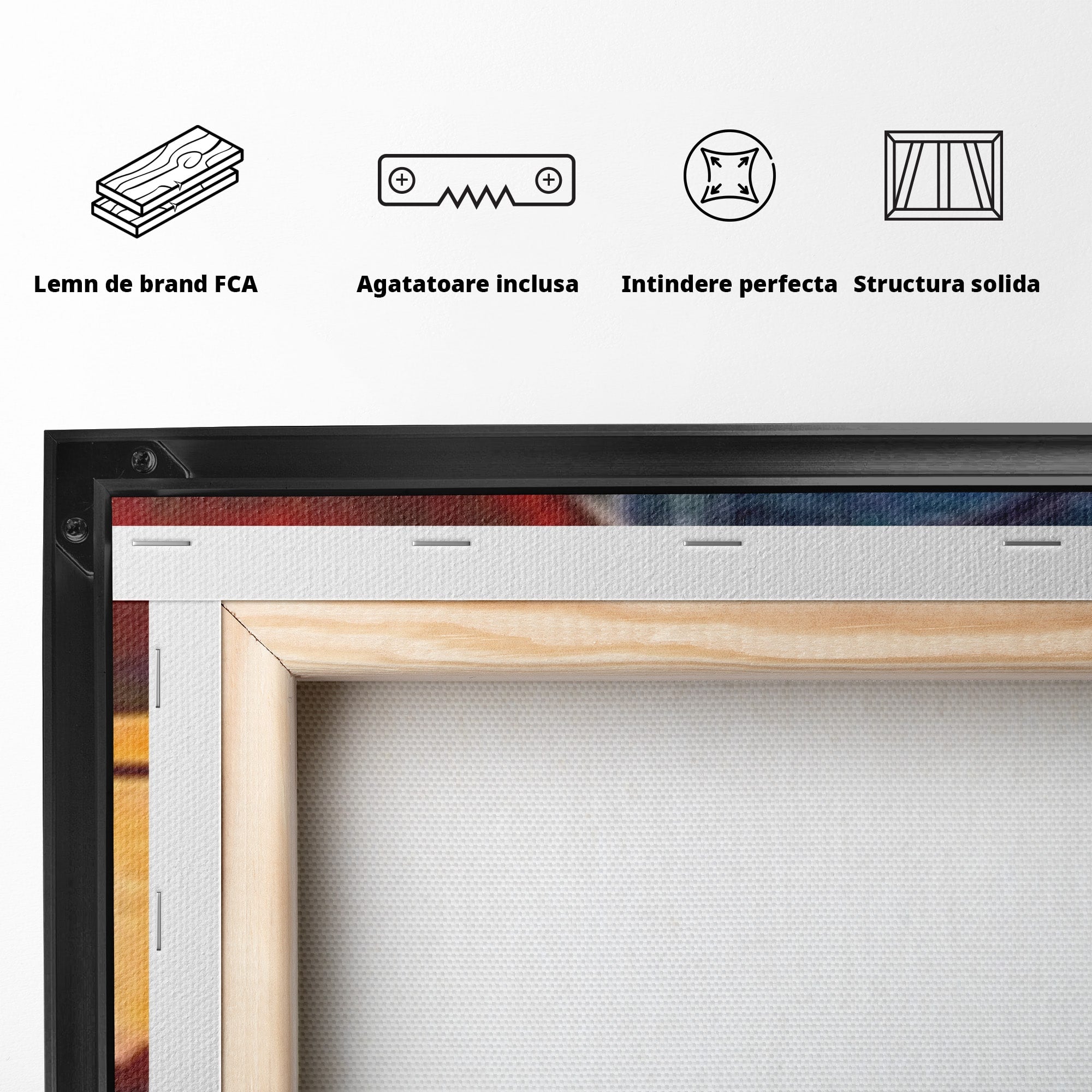 Set 2 Tablouri Canvas Premium LuxCanva® J2-1019, Spatiu Descompus, Sfere, Rosii, Portocaliu, Orbite, Linii, Urban, Contraste, Compozitional, Decorativ, Fantasmic, Living, Dormitor