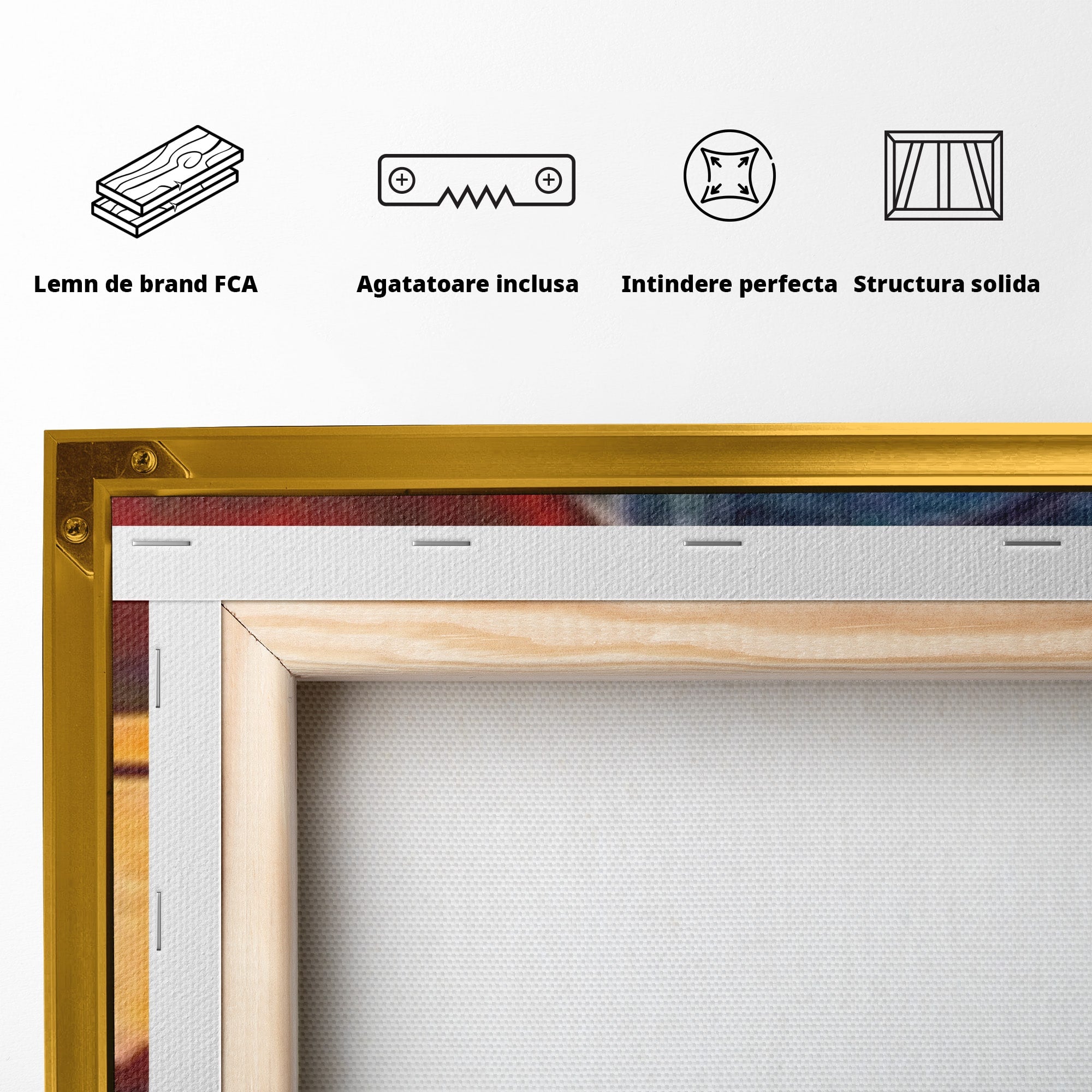 Set 2 Tablouri Canvas Premium LuxCanva® J2-1019, Spatiu Descompus, Sfere, Rosii, Portocaliu, Orbite, Linii, Urban, Contraste, Compozitional, Decorativ, Fantasmic, Living, Dormitor