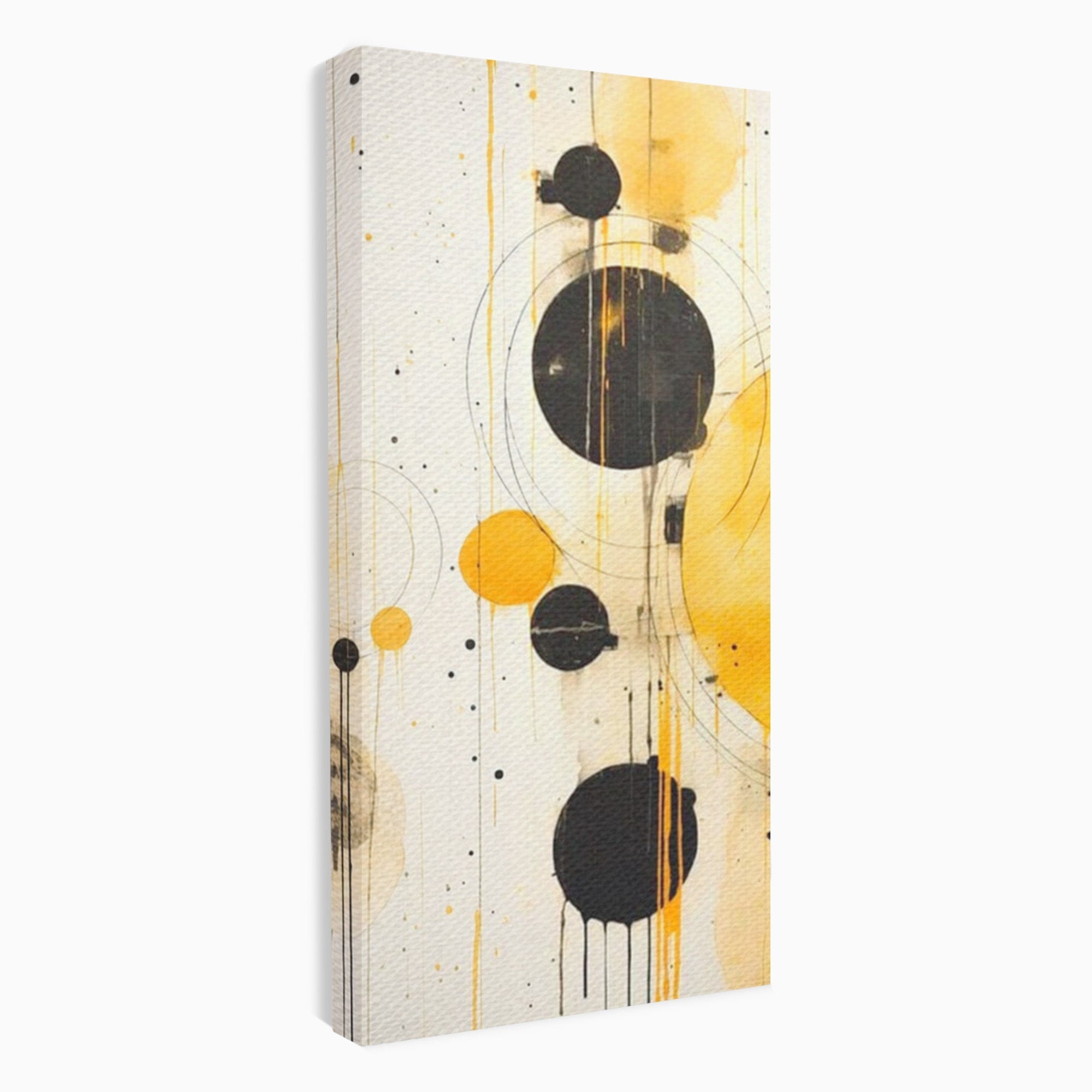 Set 2 Tablouri Canvas Premium LuxCanva® J2-1025, Orologiul Universului, Eclipsa, Atractie, Radiatie, Galben, Negru, Mister, Infinit, Cercuri, Solar, Umbre, Living, Dormitor