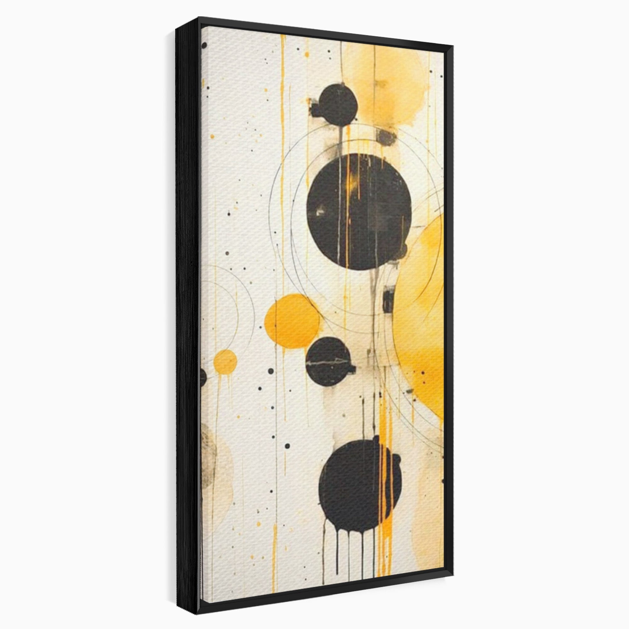 Set 2 Tablouri Canvas Premium LuxCanva® J2-1025, Orologiul Universului, Eclipsa, Atractie, Radiatie, Galben, Negru, Mister, Infinit, Cercuri, Solar, Umbre, Living, Dormitor