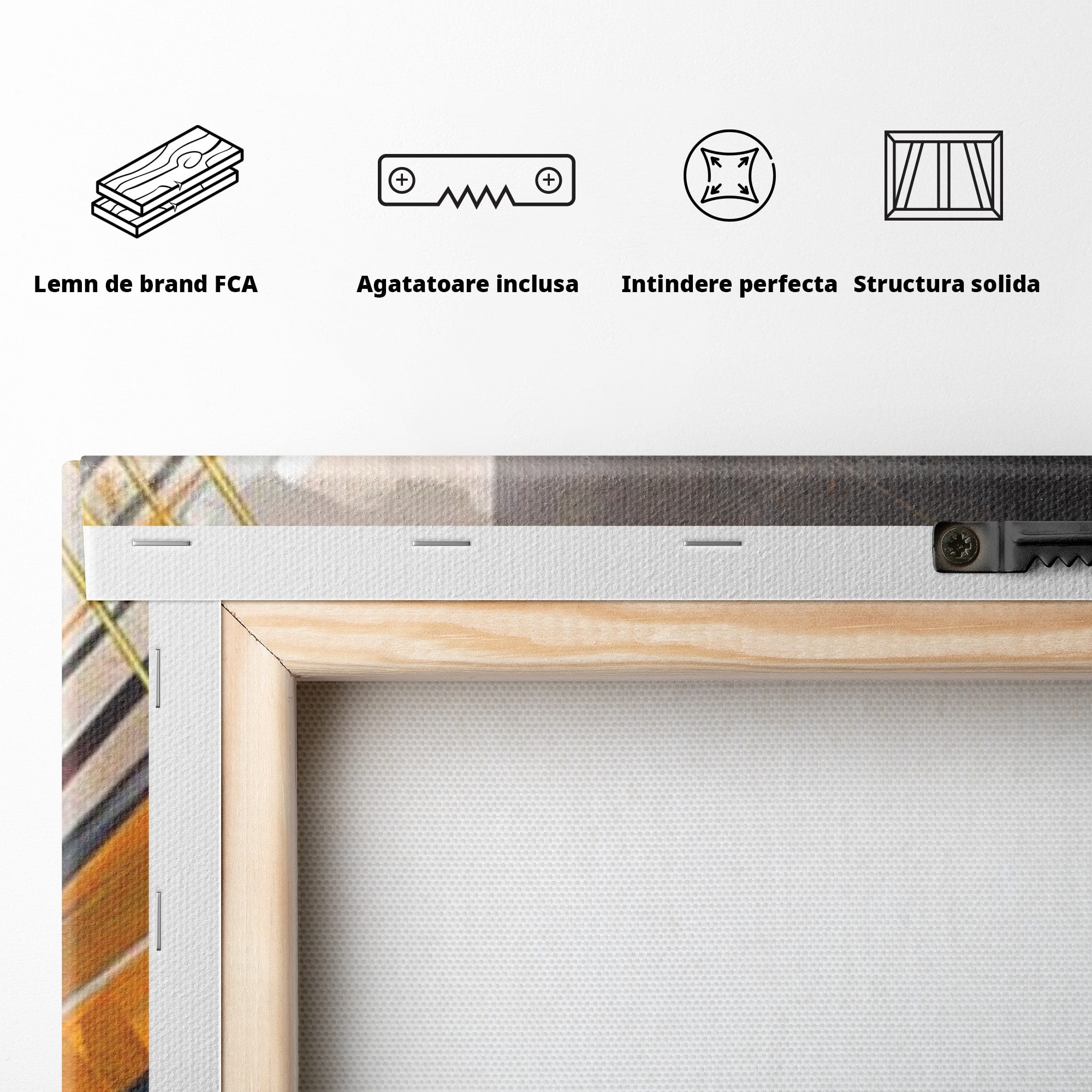 Set 2 Tablouri Canvas Premium LuxCanva® J2-1026, Impactul Viitorului, Futurism, Putere, Stralucire, Inovatie, Miscare, Galben, Negru, Furtuna, Traiectorii, Living, Dormitor
