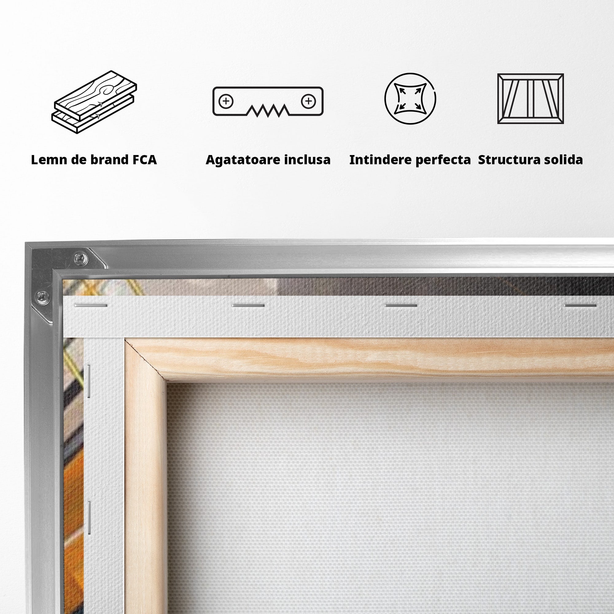 Set 2 Tablouri Canvas Premium LuxCanva® J2-1026, Impactul Viitorului, Futurism, Putere, Stralucire, Inovatie, Miscare, Galben, Negru, Furtuna, Traiectorii, Living, Dormitor