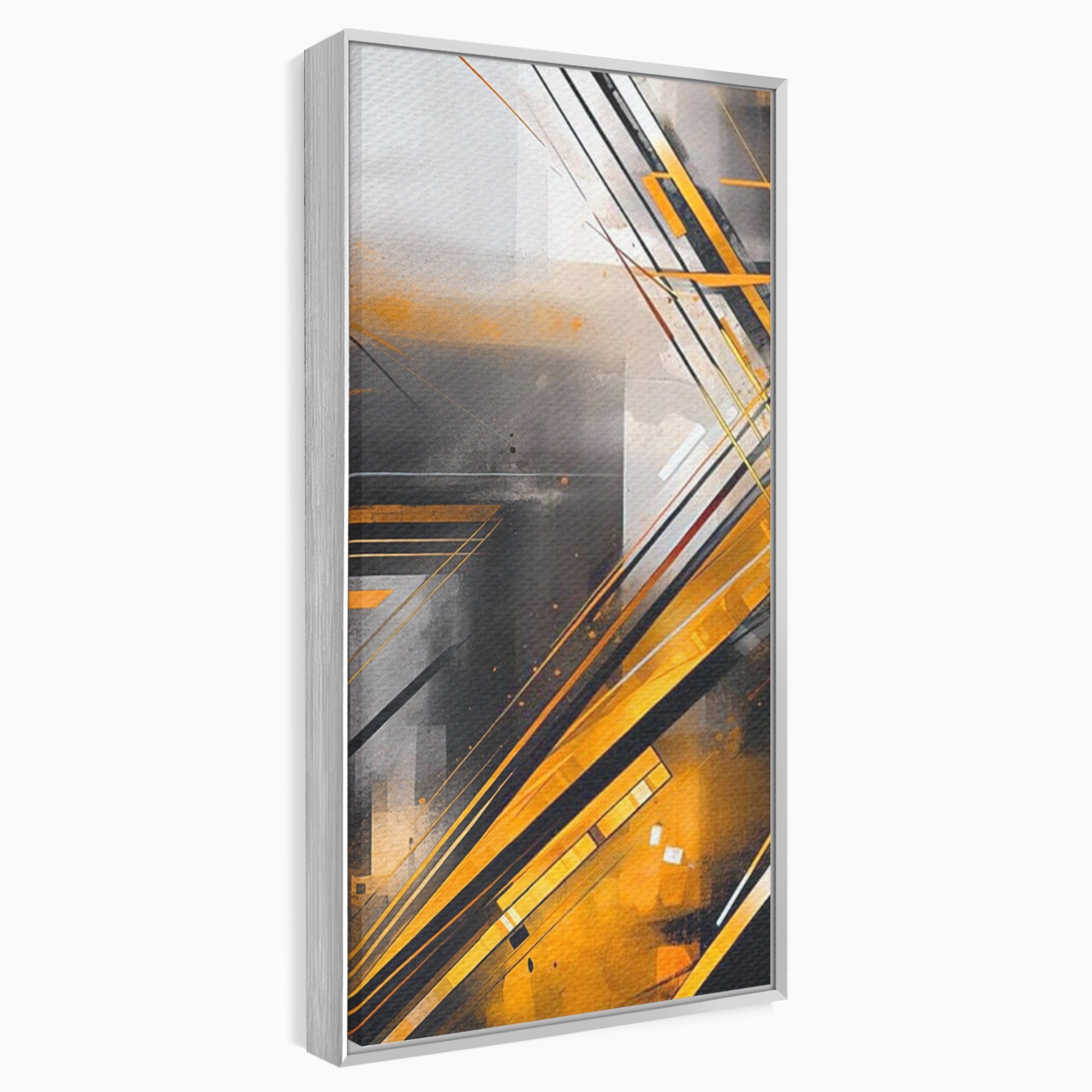 Set 2 Tablouri Canvas Premium LuxCanva® J2-1026, Impactul Viitorului, Futurism, Putere, Stralucire, Inovatie, Miscare, Galben, Negru, Furtuna, Traiectorii, Living, Dormitor