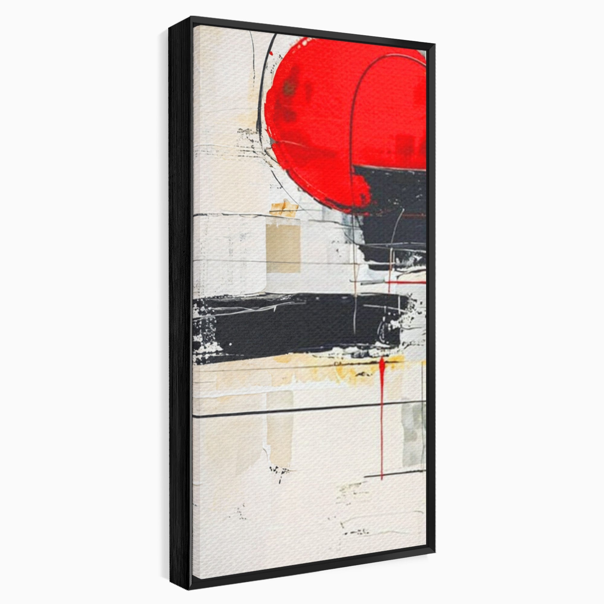 Set 2 Tablouri Canvas Premium LuxCanva® J2-1029, Cercul Vietii, Energie, Foc, Abstract, Rosu, Negru, Cercuri, Explozie, Contrast, Pasiune, Minimalism, Geometrie, Living, Dormitor