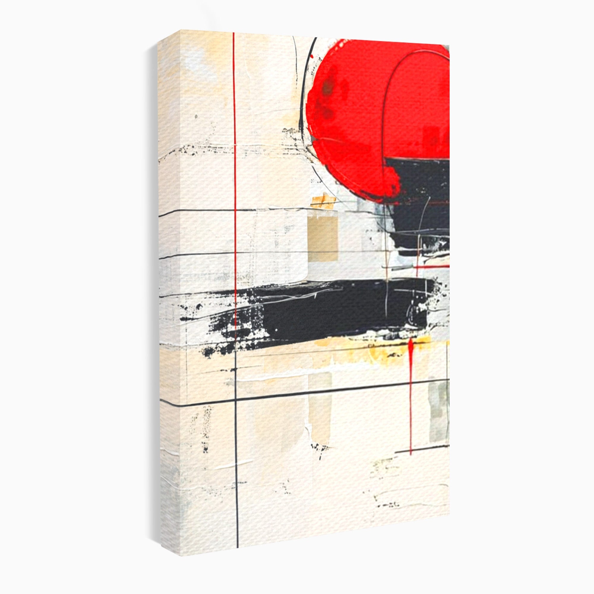 Set 2 Tablouri Canvas Premium LuxCanva® J2-1029, Cercul Vietii, Energie, Foc, Abstract, Rosu, Negru, Cercuri, Explozie, Contrast, Pasiune, Minimalism, Geometrie, Living, Dormitor