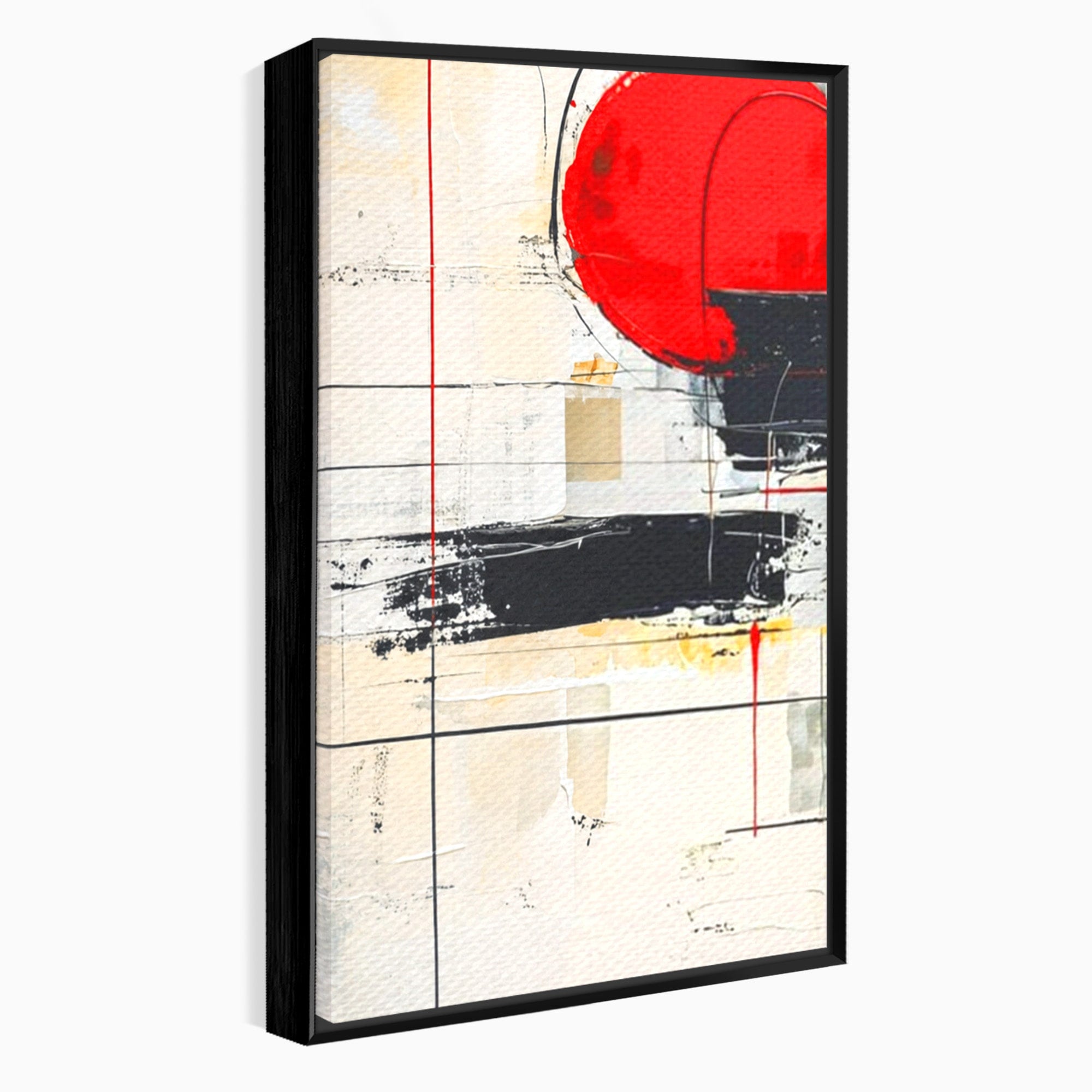 Set 2 Tablouri Canvas Premium LuxCanva® J2-1029, Cercul Vietii, Energie, Foc, Abstract, Rosu, Negru, Cercuri, Explozie, Contrast, Pasiune, Minimalism, Geometrie, Living, Dormitor