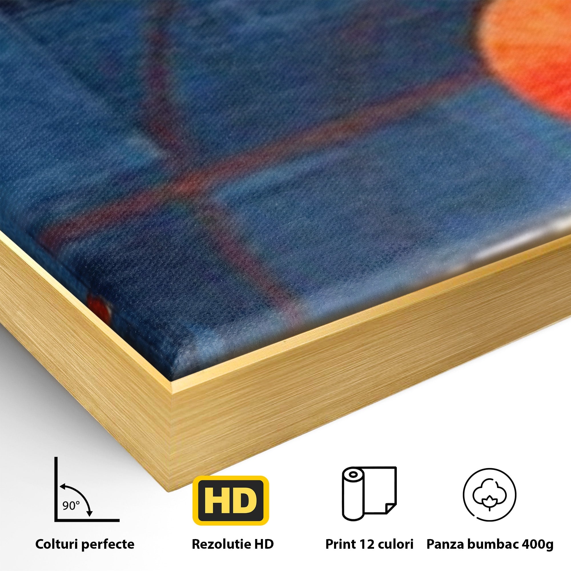 Set 3 Tablouri Canvas Premium LuxCanva® J3-1019, Spatiu Descompus, Sfere, Rosii, Portocaliu, Orbite, Linii, Urban, Contraste, Compozitional, Decorativ, Fantasmic, Living, Dormitor