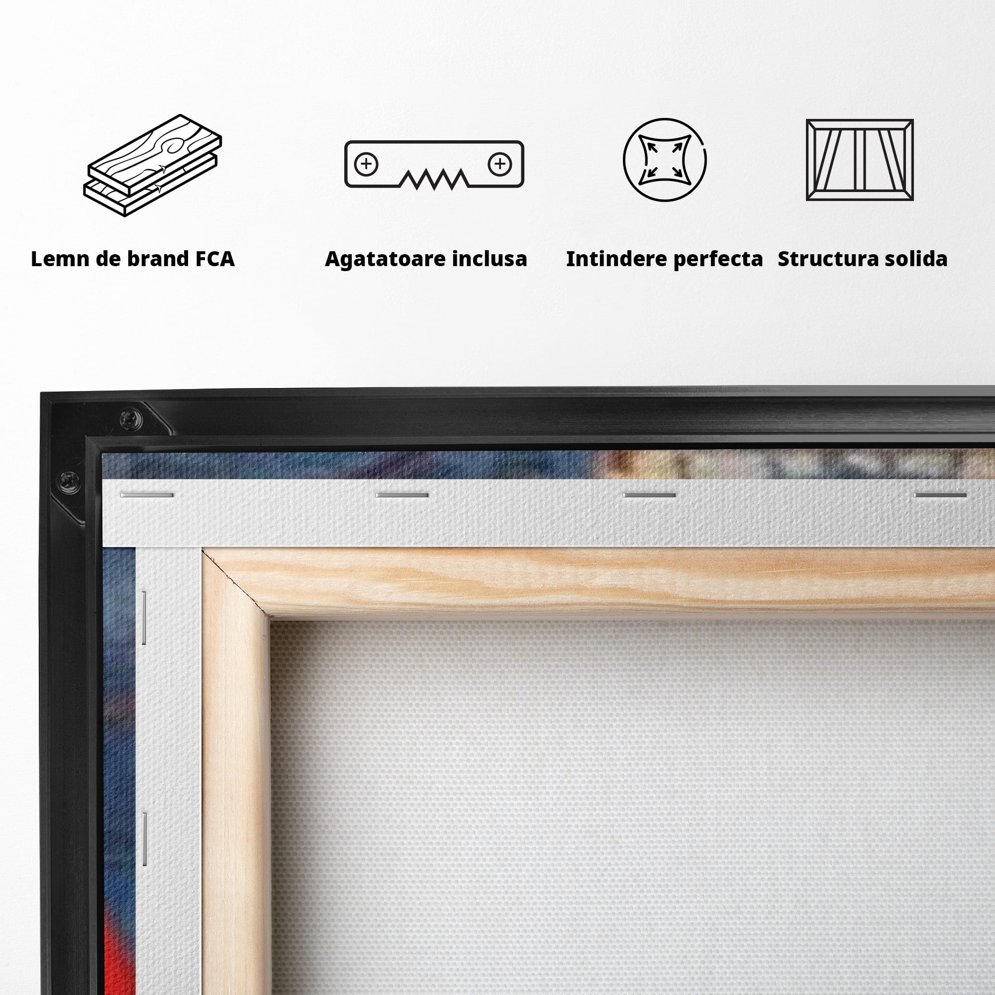 Set 3 Tablouri Canvas Premium LuxCanva® J3-1019, Spatiu Descompus, Sfere, Rosii, Portocaliu, Orbite, Linii, Urban, Contraste, Compozitional, Decorativ, Fantasmic, Living, Dormitor