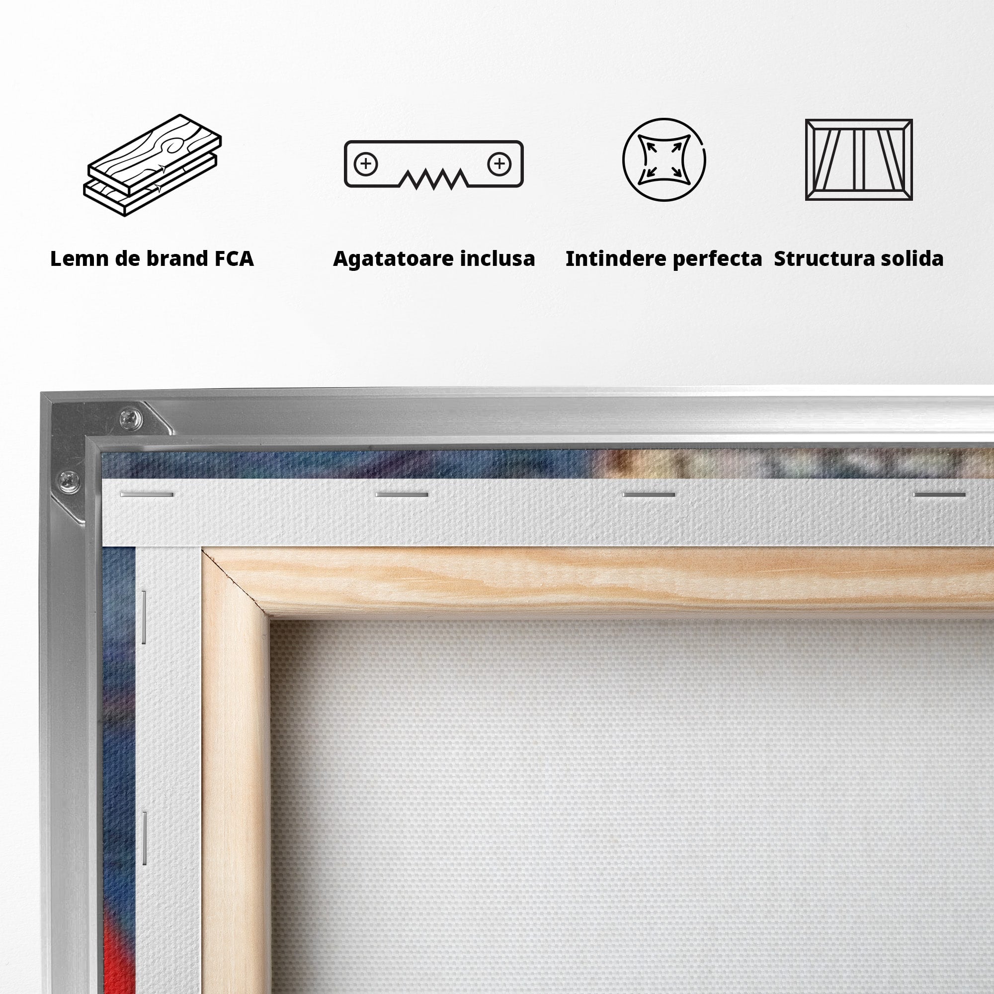 Set 3 Tablouri Canvas Premium LuxCanva® J3-1019, Spatiu Descompus, Sfere, Rosii, Portocaliu, Orbite, Linii, Urban, Contraste, Compozitional, Decorativ, Fantasmic, Living, Dormitor