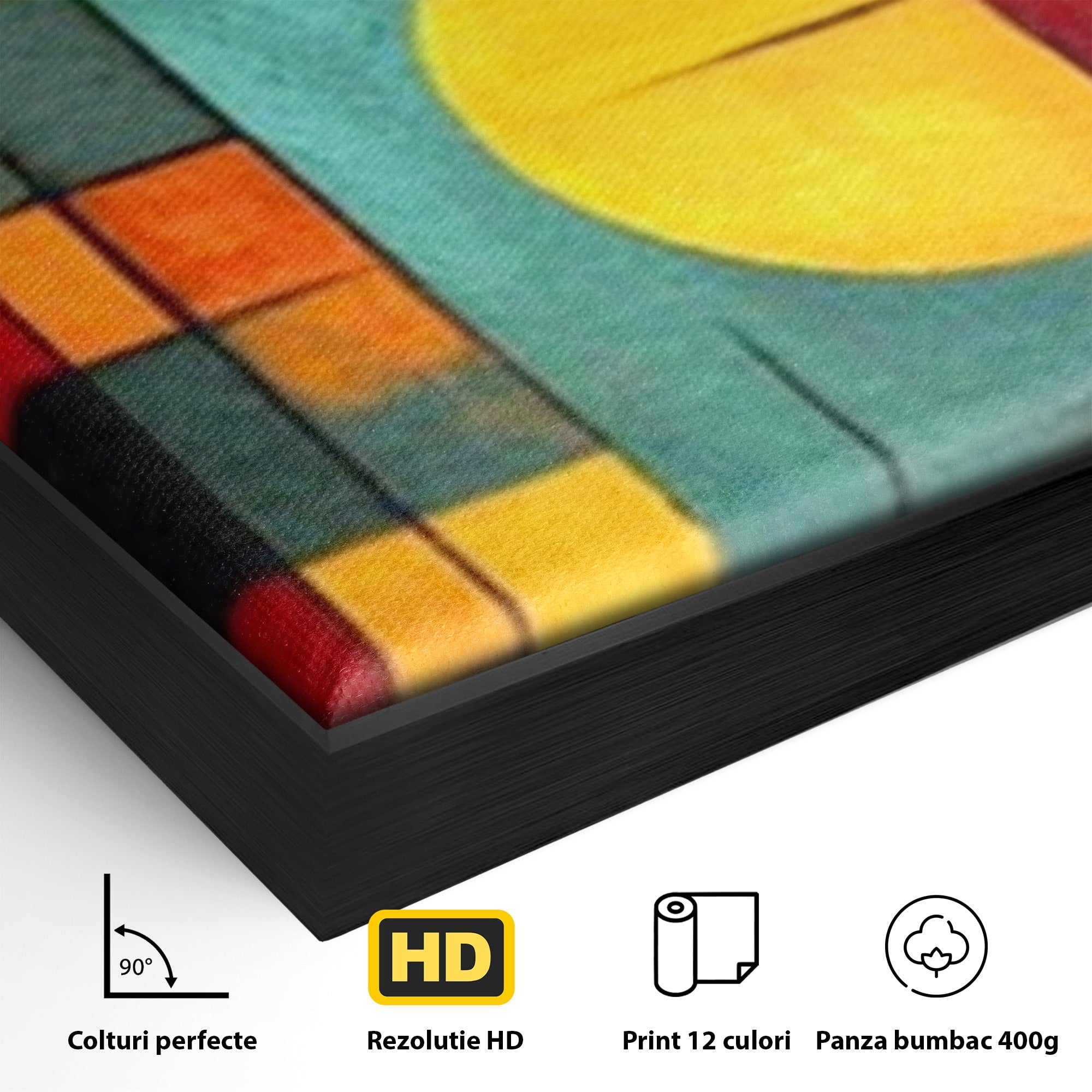 Set 3 Tablouri Canvas Premium LuxCanva® J3-1027, Orasul Culorilor, Metropola, Urbana, Solar, Vise, Falii, Energie, Dinamism, Vibratie, Contraste, Intensitate, Living, Dormitor