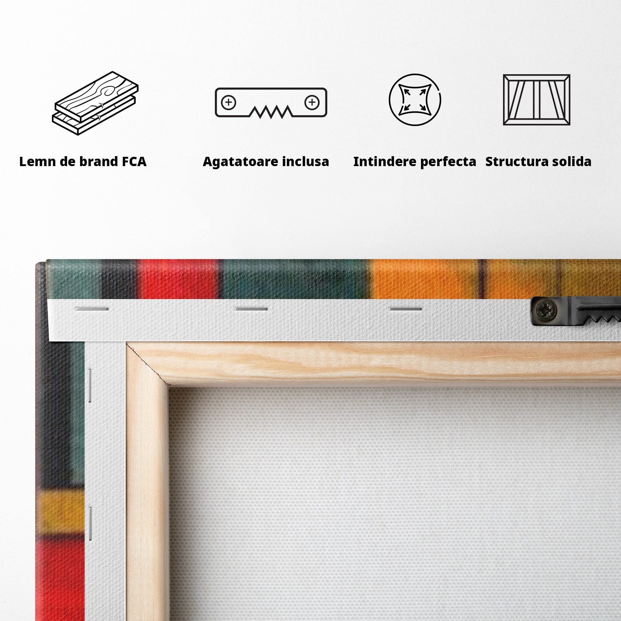Set 3 Tablouri Canvas Premium LuxCanva® J3-1027, Orasul Culorilor, Metropola, Urbana, Solar, Vise, Falii, Energie, Dinamism, Vibratie, Contraste, Intensitate, Living, Dormitor