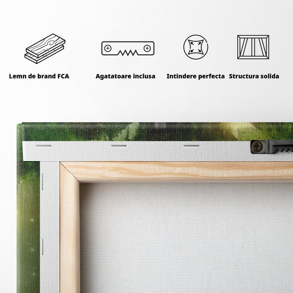 Tablou Canvas Premium, LuxCanva® K1000, Copacul Viselor,  Casuta, Fermecata, Taram, Zane, Verde, Padure, Magie, Vise, Povesti, Fantezie, Spiridusi, Mistic, Camera Copii