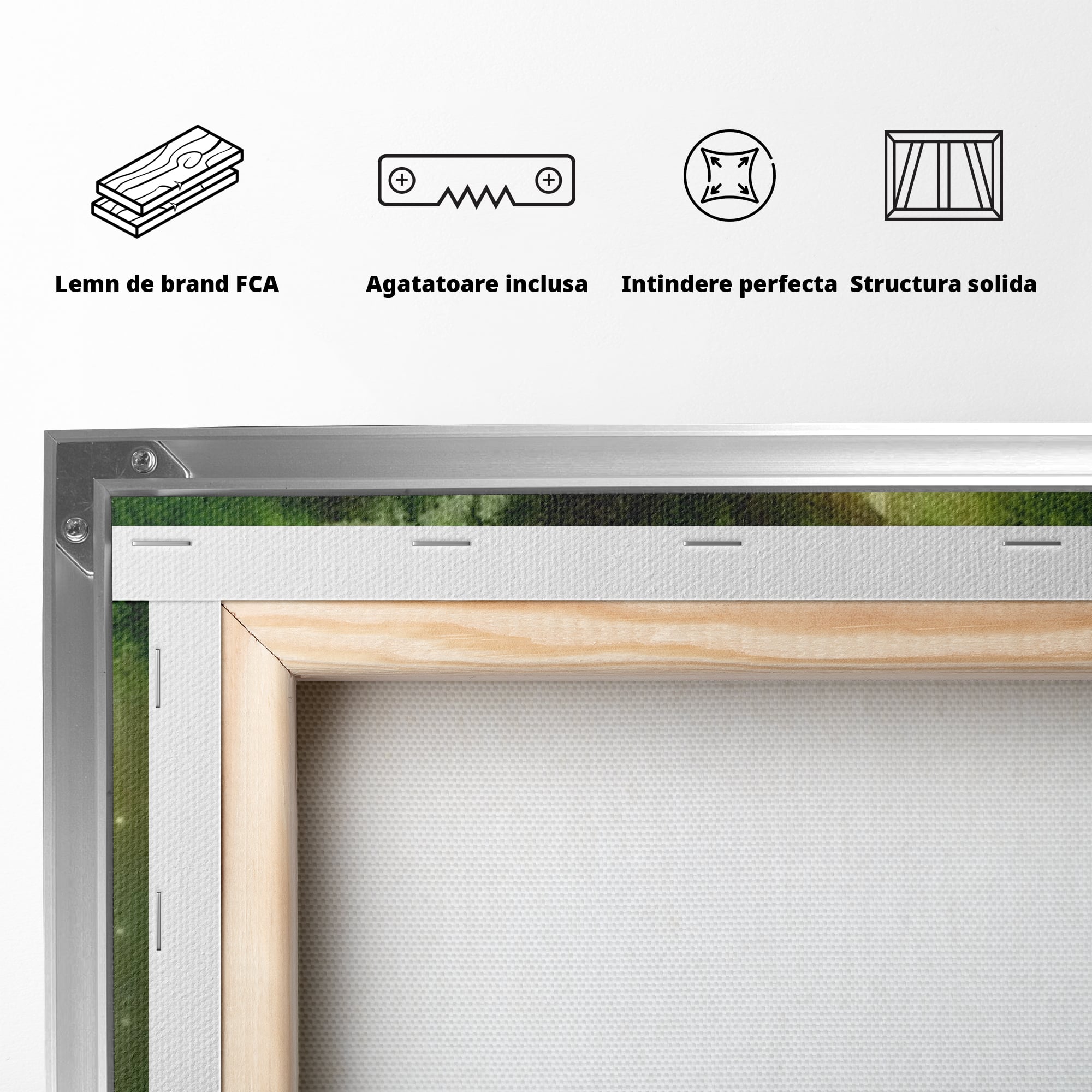 Tablou Canvas Premium, LuxCanva® K1000, Copacul Viselor,  Casuta, Fermecata, Taram, Zane, Verde, Padure, Magie, Vise, Povesti, Fantezie, Spiridusi, Mistic, Camera Copii