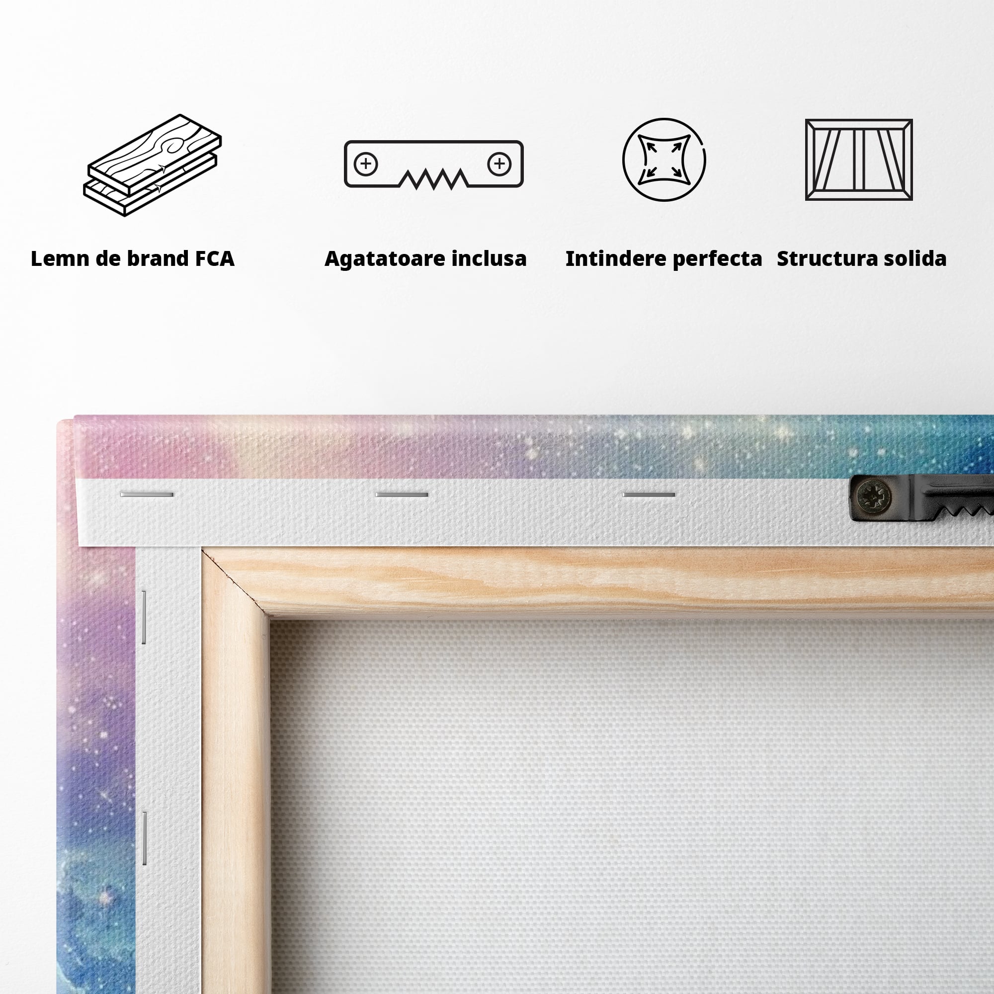Tablou Canvas Premium, LuxCanva® K1003, Unicornul din Galaxie, Cer, Stele, Cosmic, Vise, Univers, Constelatii, Fantezie, Feeric, Creatura, Fantastica, Mitic, Camera Copii
