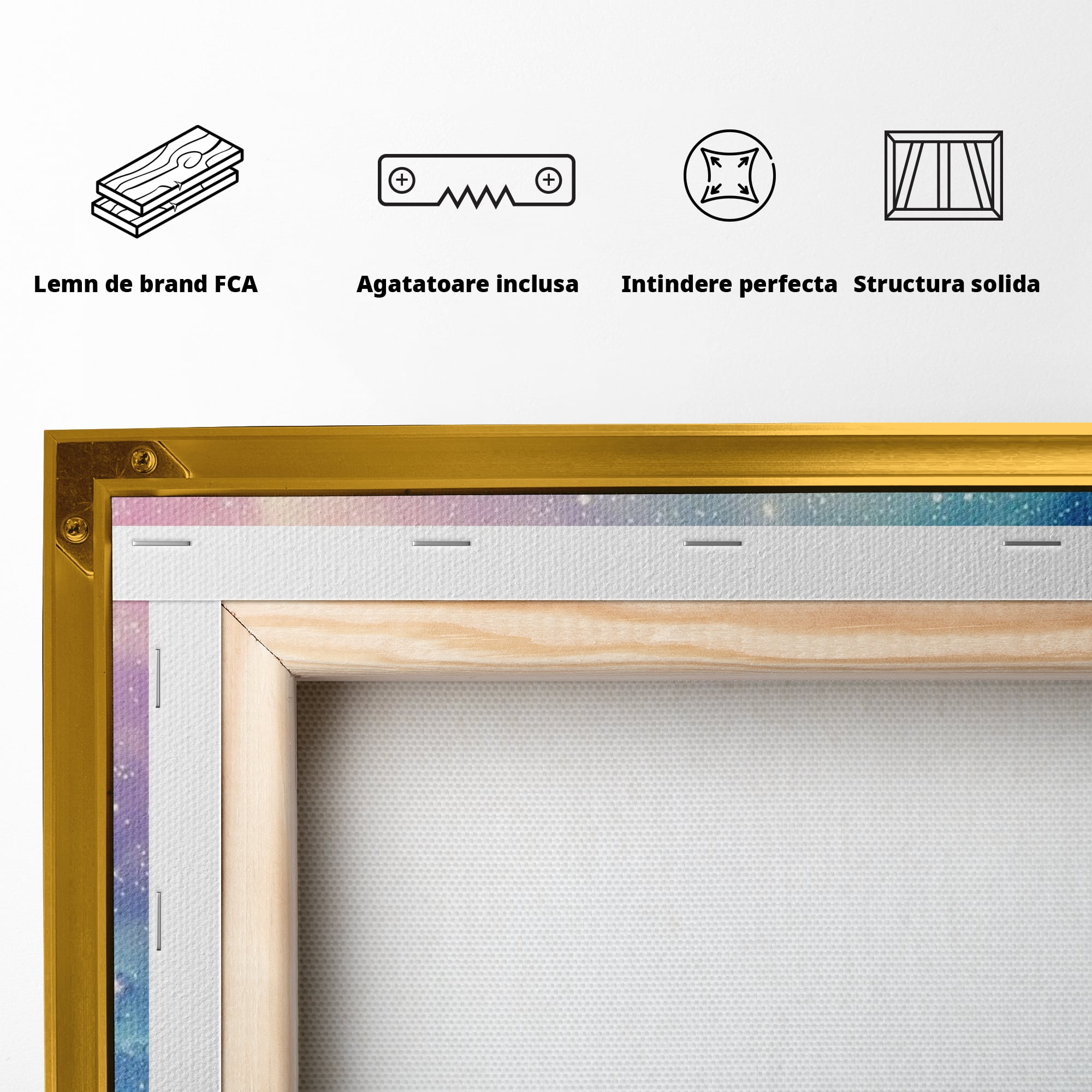 Tablou Canvas Premium, LuxCanva® K1003, Unicornul din Galaxie, Cer, Stele, Cosmic, Vise, Univers, Constelatii, Fantezie, Feeric, Creatura, Fantastica, Mitic, Camera Copii