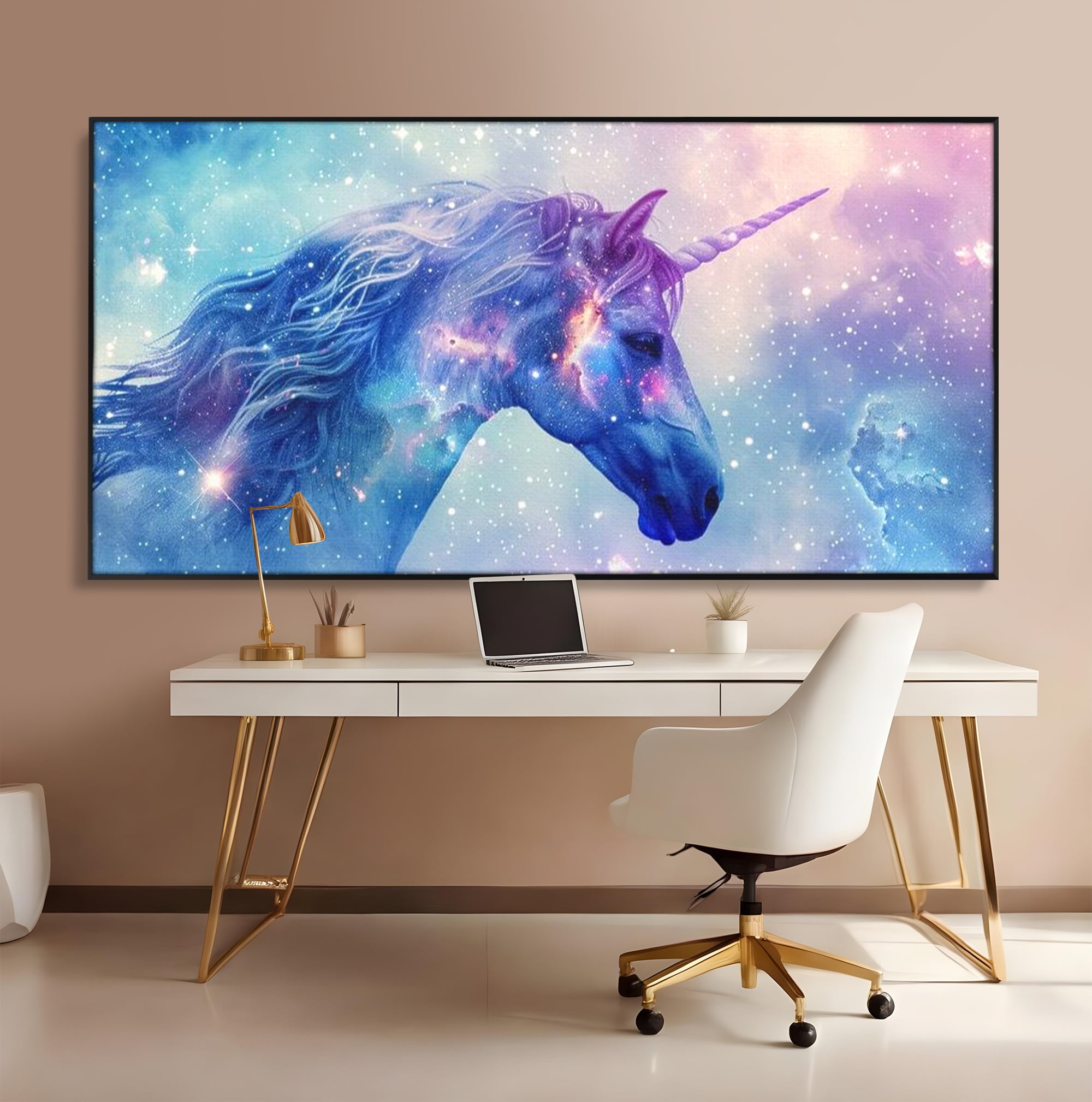 Tablou Canvas Premium, LuxCanva® K1003, Unicornul din Galaxie, Cer, Stele, Cosmic, Vise, Univers, Constelatii, Fantezie, Feeric, Creatura, Fantastica, Mitic, Camera Copii